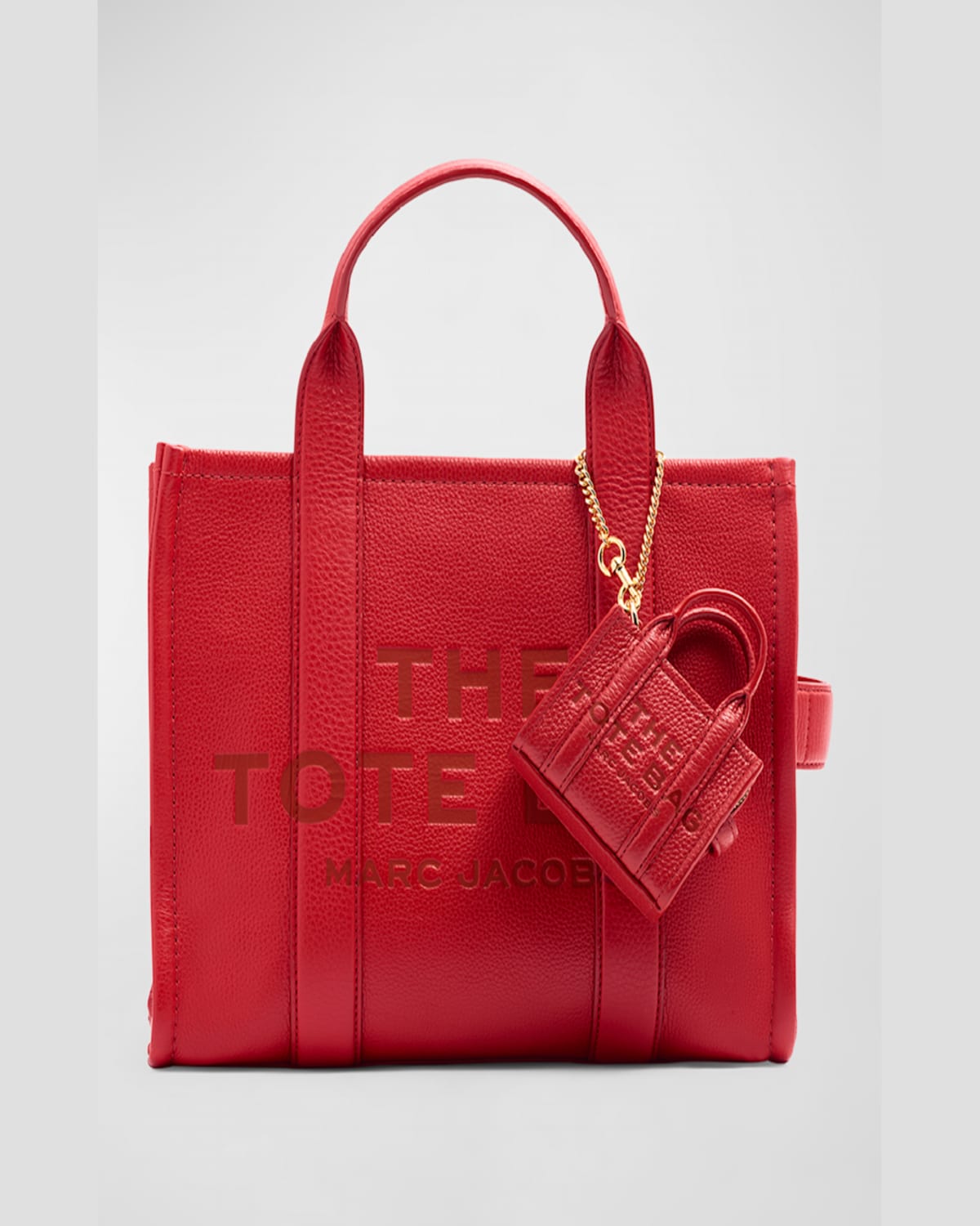 Shop Marc Jacobs The Nano Tote Bag Charm In True Red