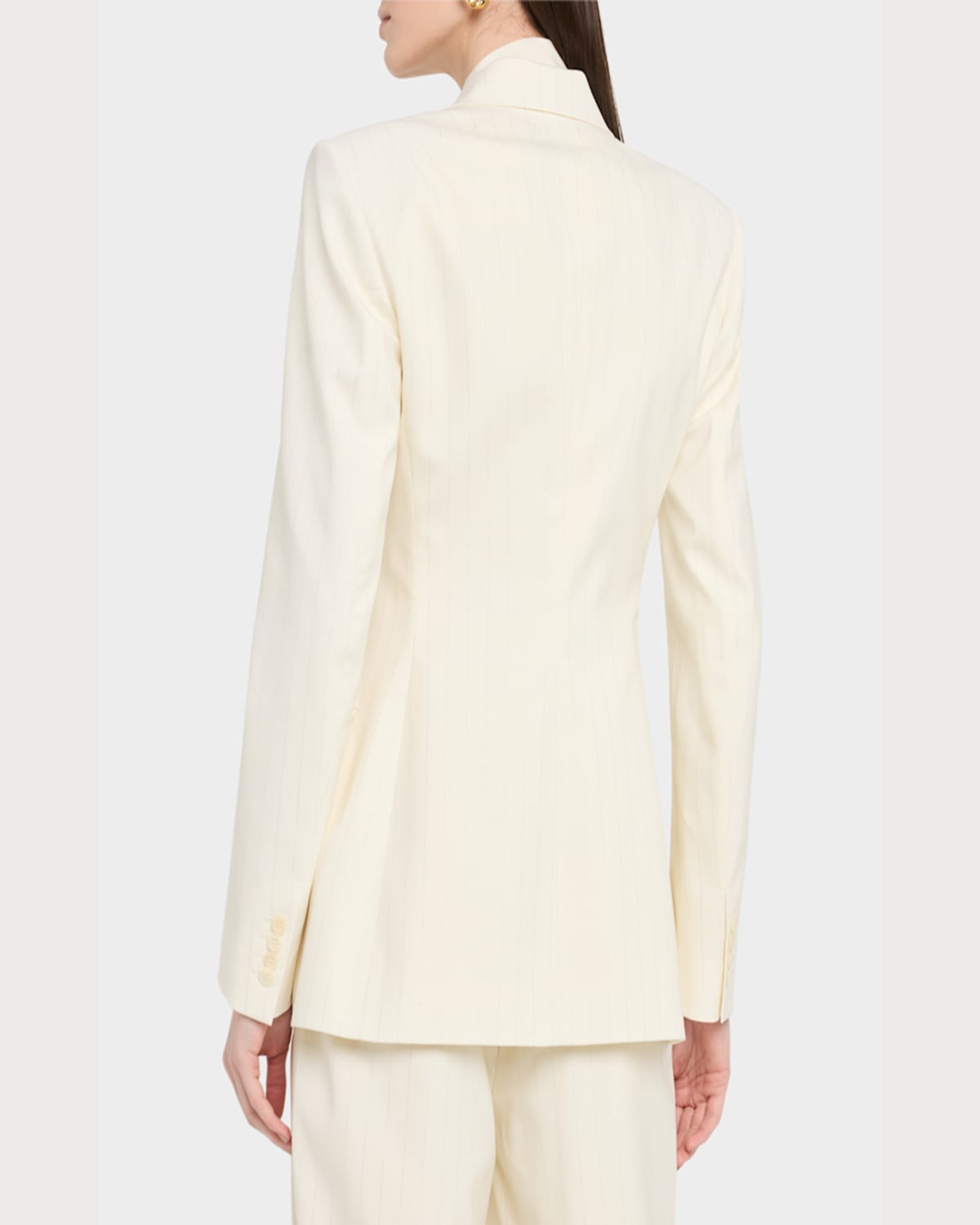 Salon 1884 Milles Double-breasted Blazer Jackets In Perla Lurex Stripe