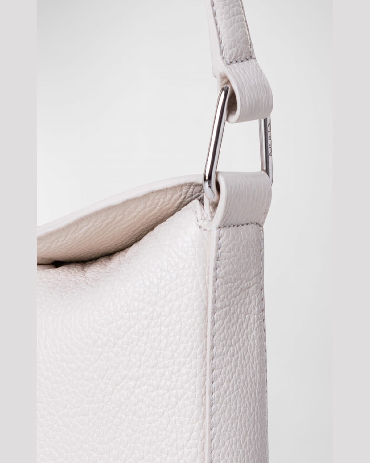 Akris Anna Mini Leather Hobo Bag In Alabaster