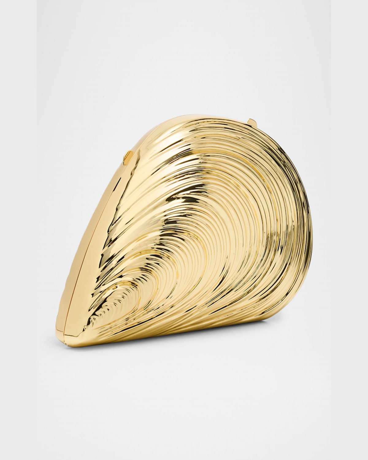 Simkhai Bridget Metal Oyster Shell Clutch In Gold