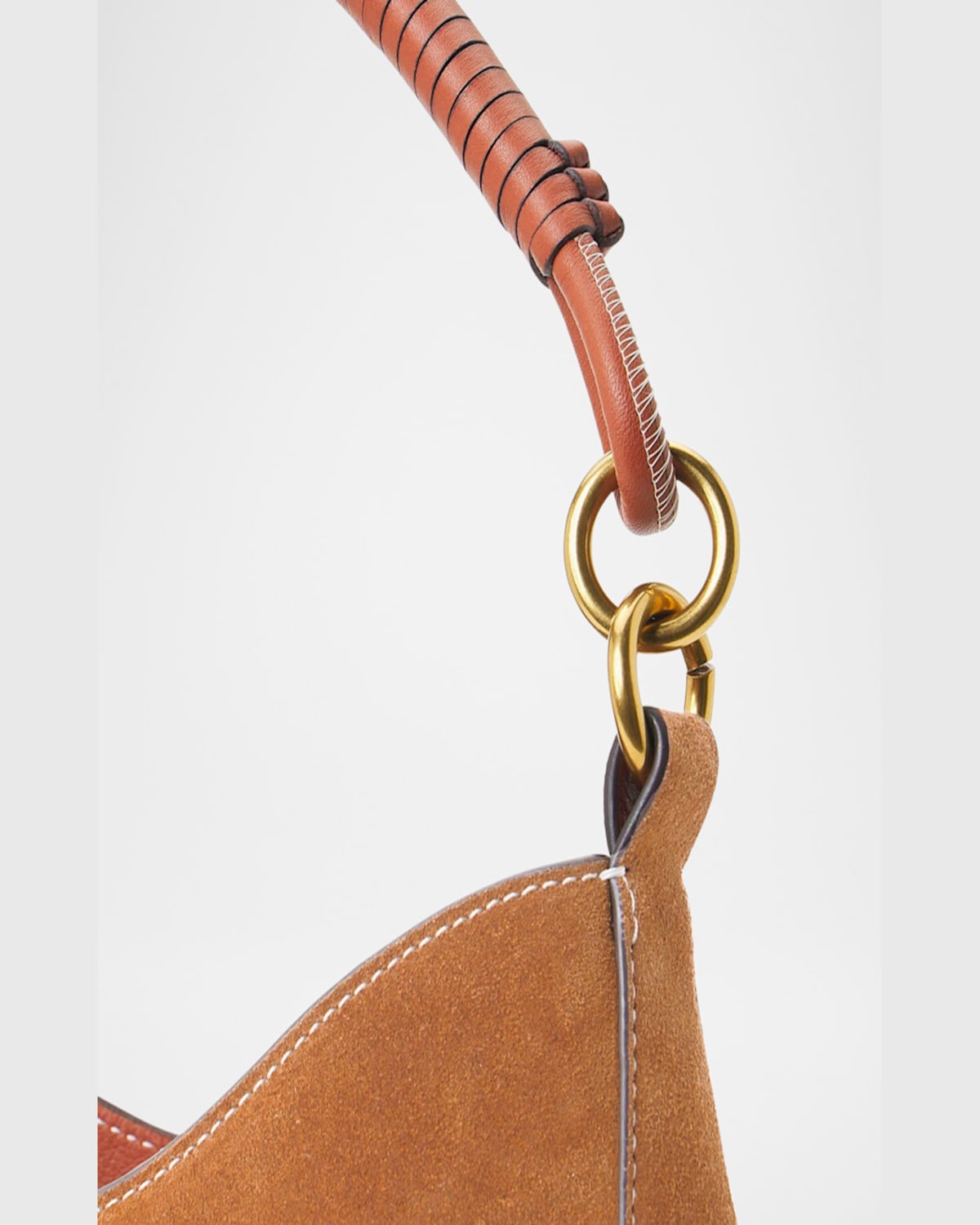 Staud Mel Suede And Leather Hobo Bag In Tan