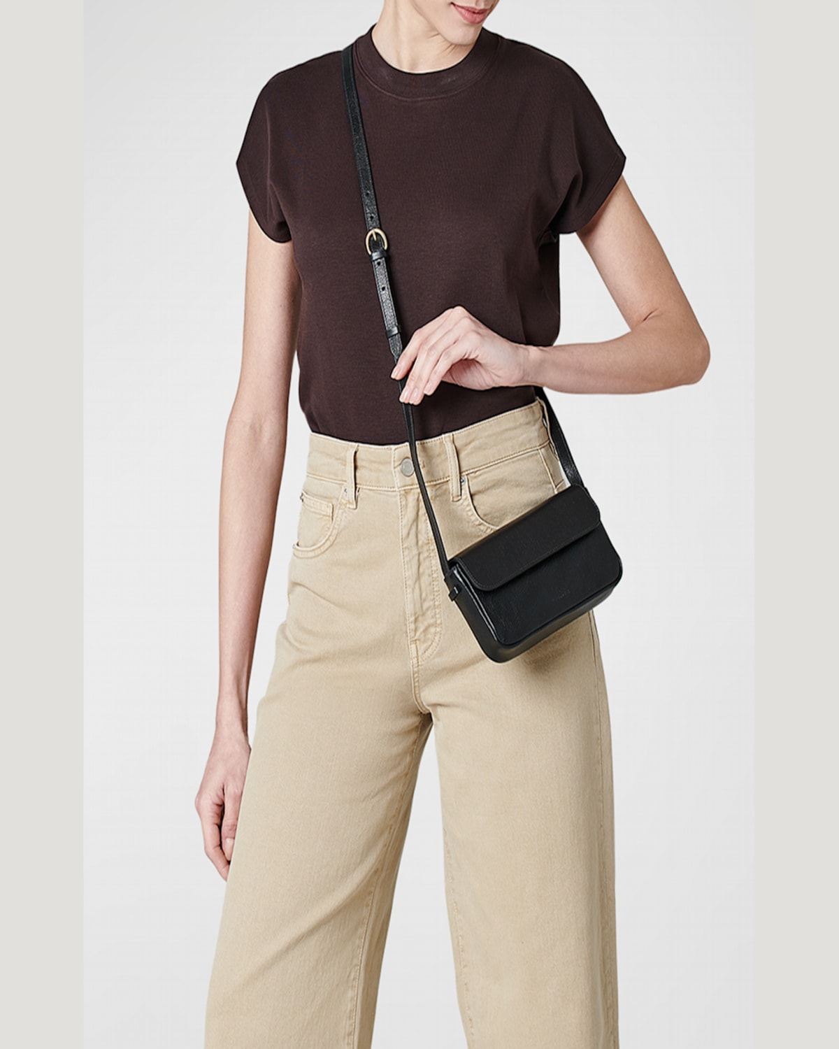 Il Bisonte Studio Flap Metallic Crossbody Bag In Black