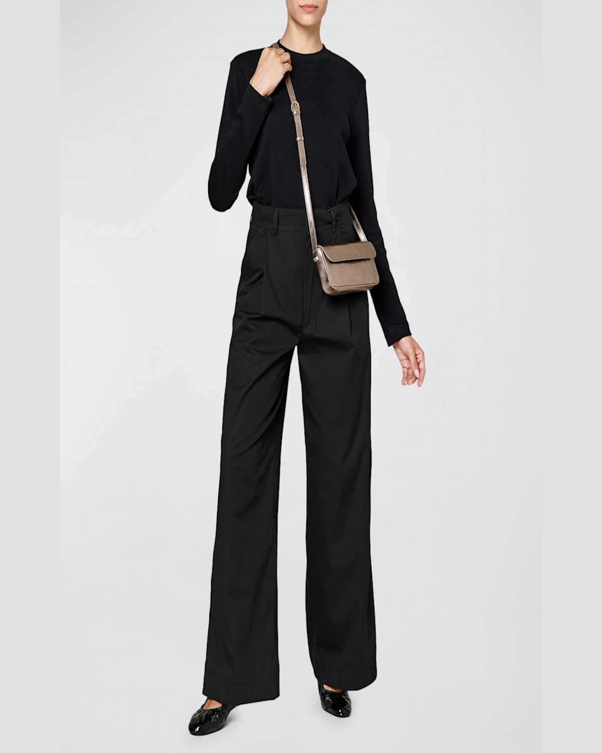 Il Bisonte Studio Flap Metallic Crossbody Bag In Pompelmo