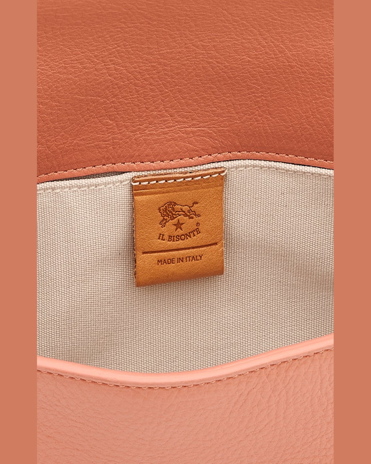 Il Bisonte Studio Flap Metallic Crossbody Bag In Pompelmo