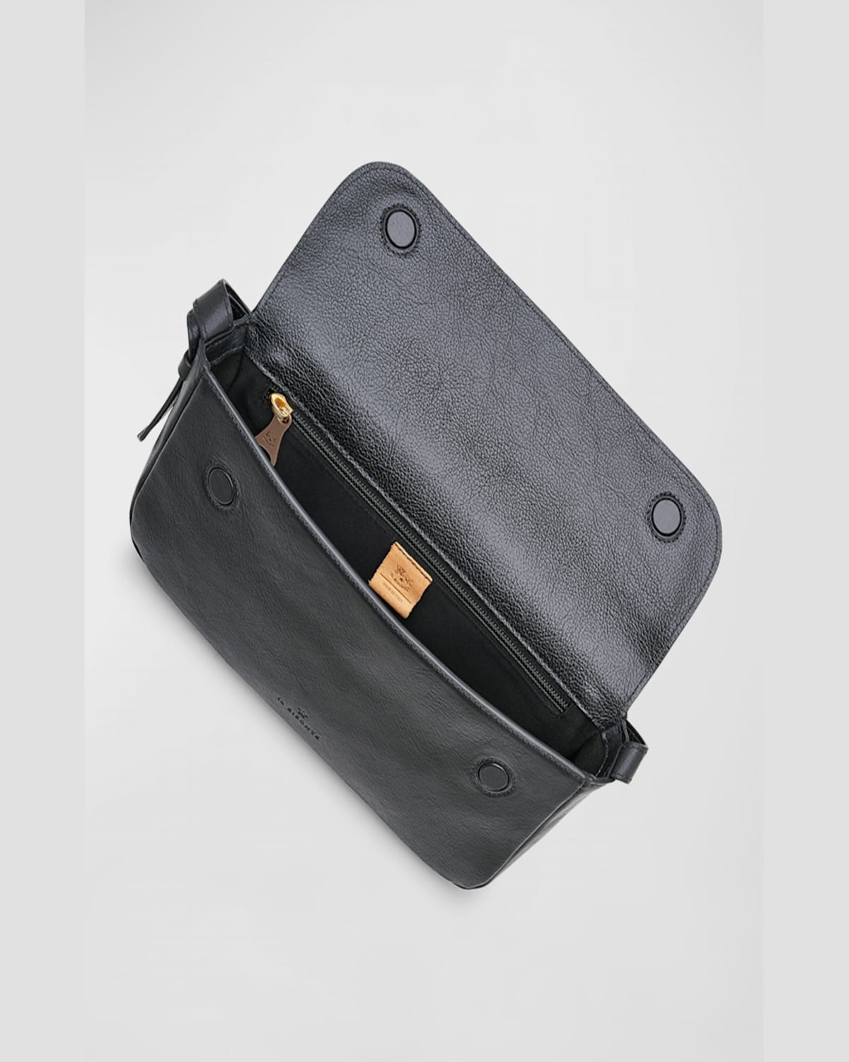 Il Bisonte Studio Flap Leather Shoulder Bag In Silver