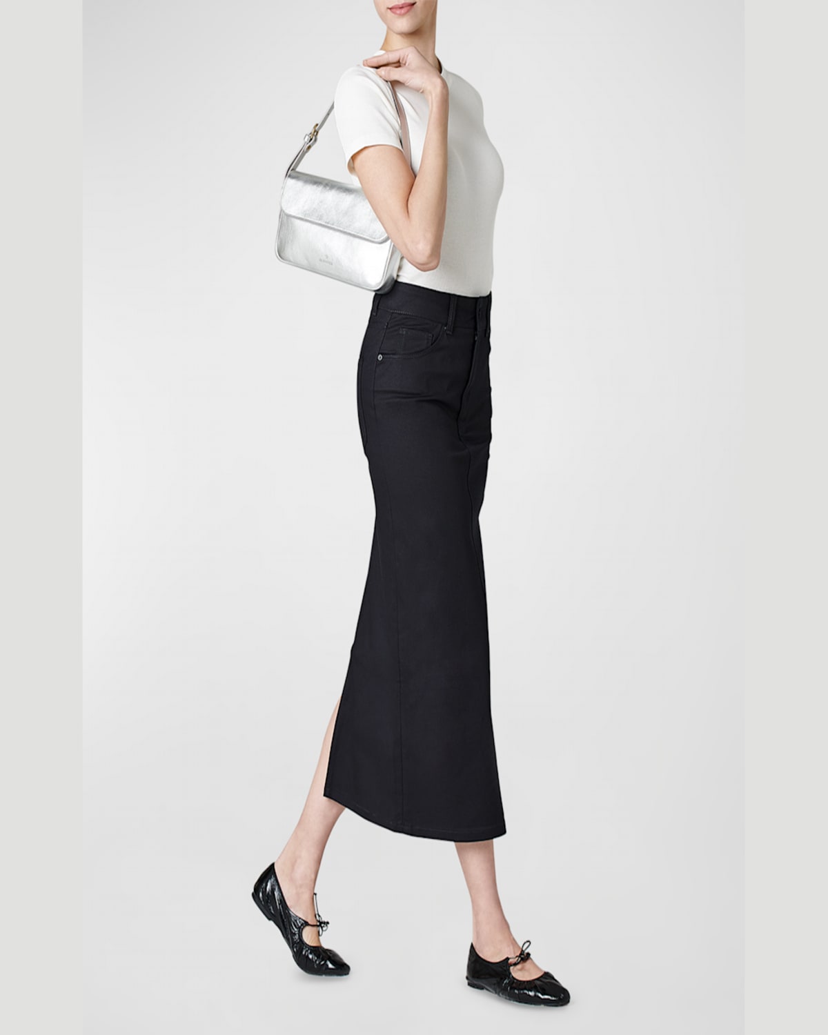Il Bisonte Studio Flap Leather Shoulder Bag In Silver