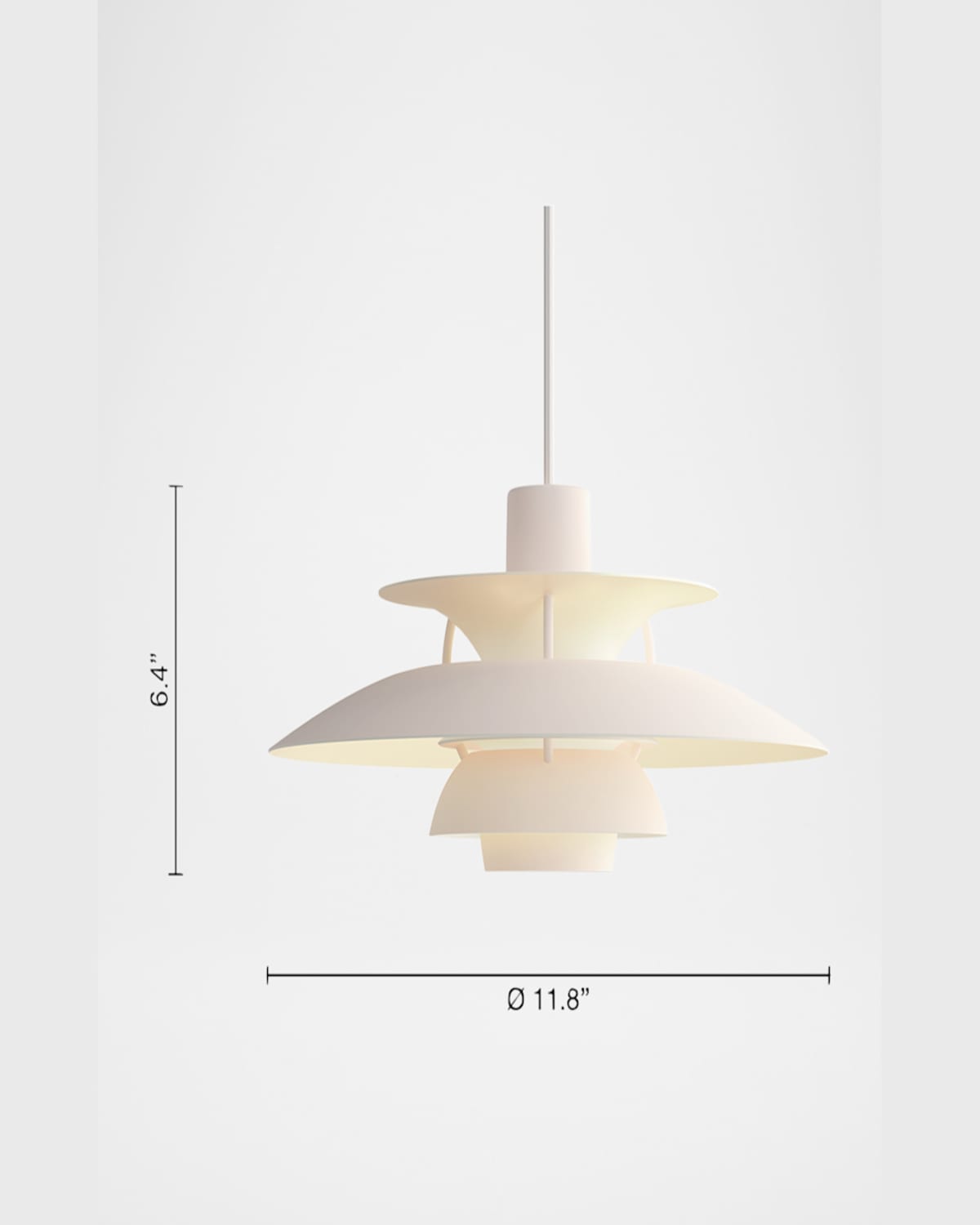 Louis Poulsen Ph 5 Mini Pendant Light, 12" In Monochrome Pale Blush