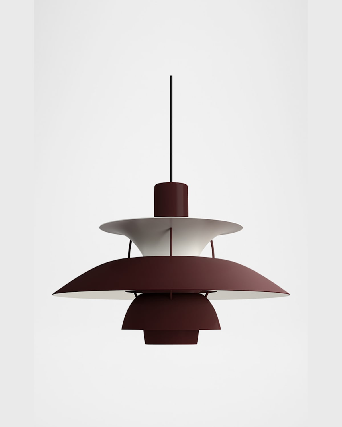 Louis Poulsen Ph 5 Pendant Light, 11" In Monochrome Burgundy