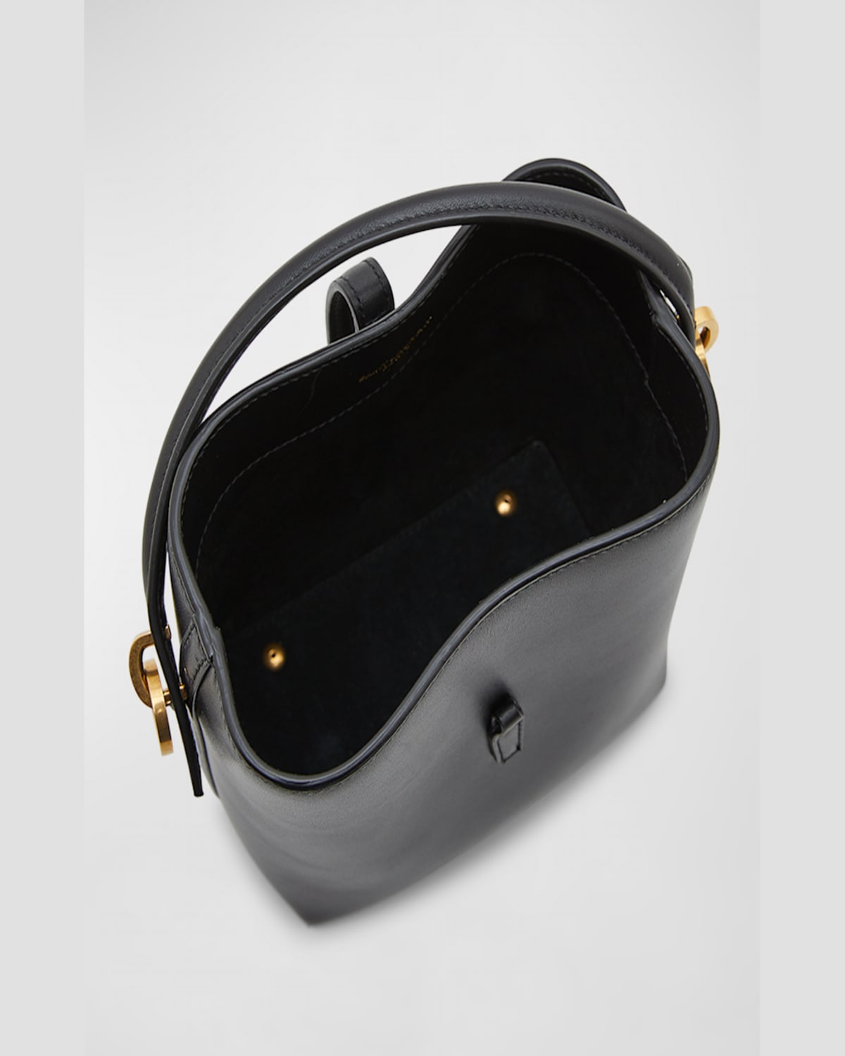 Shop Saint Laurent Le 37 Mini Ysl Bucket Bag In Smooth Leather In Dark Beige
