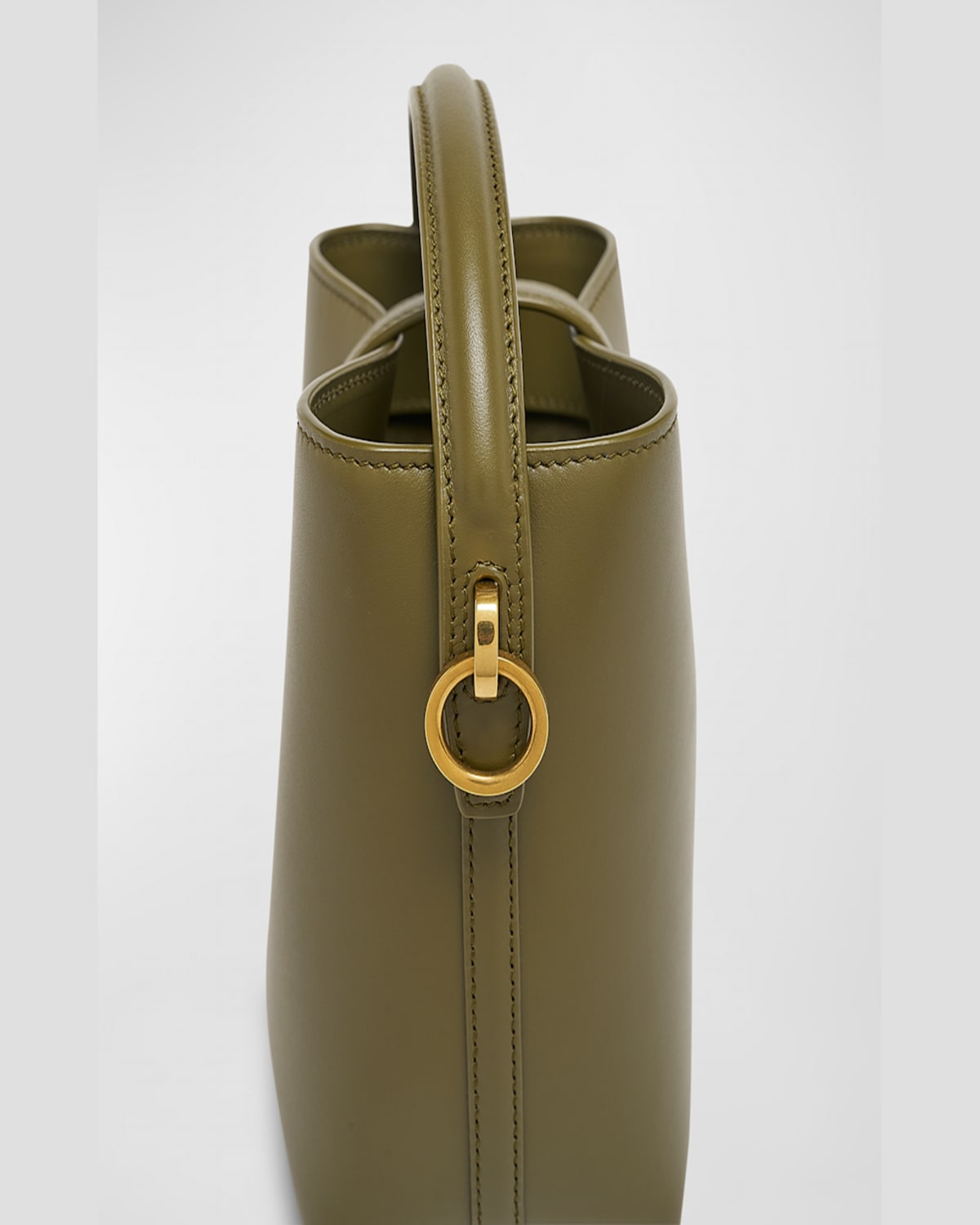 Shop Saint Laurent Le 37 Mini Ysl Bucket Bag In Smooth Leather In Elmwood
