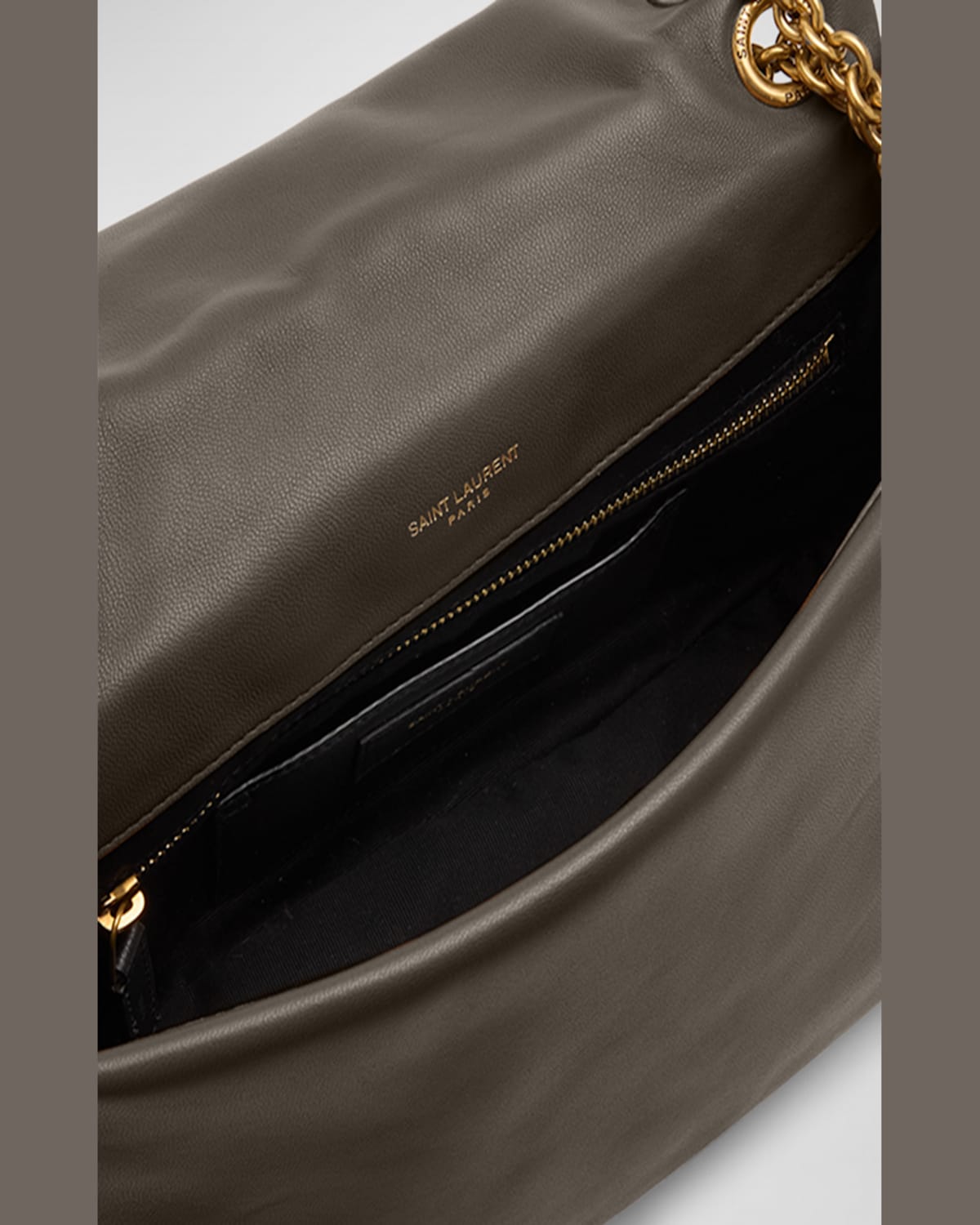 Saint Laurent Jamie 4.3 Small Ysl Shoulder Bag In Quilted Smooth Leather In Madder Brown