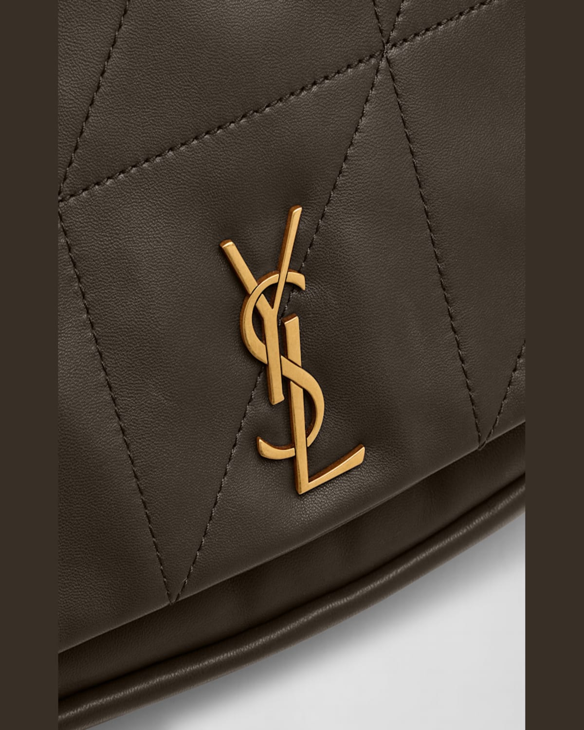Saint Laurent Jamie 4.3 Small Ysl Shoulder Bag In Quilted Smooth Leather In Madder Brown
