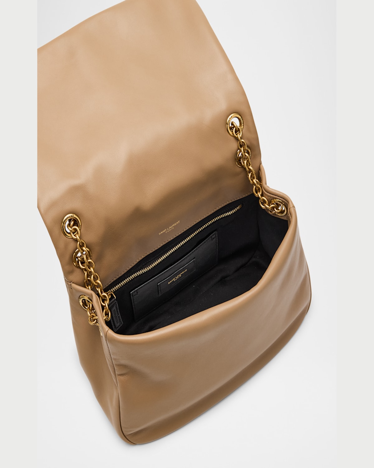 Saint Laurent Jamie 4.3 Small Ysl Shoulder Bag In Quilted Smooth Leather In Madder Brown
