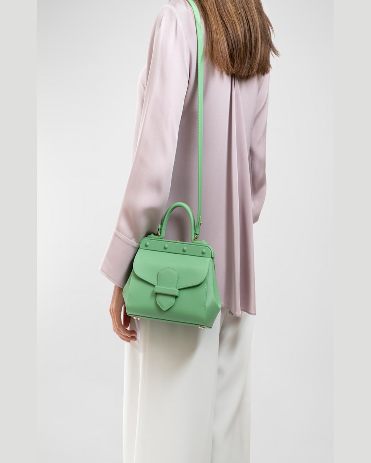 FRANZI MARGHERITA SMALL LEATHER TOP-HANDLE BAG