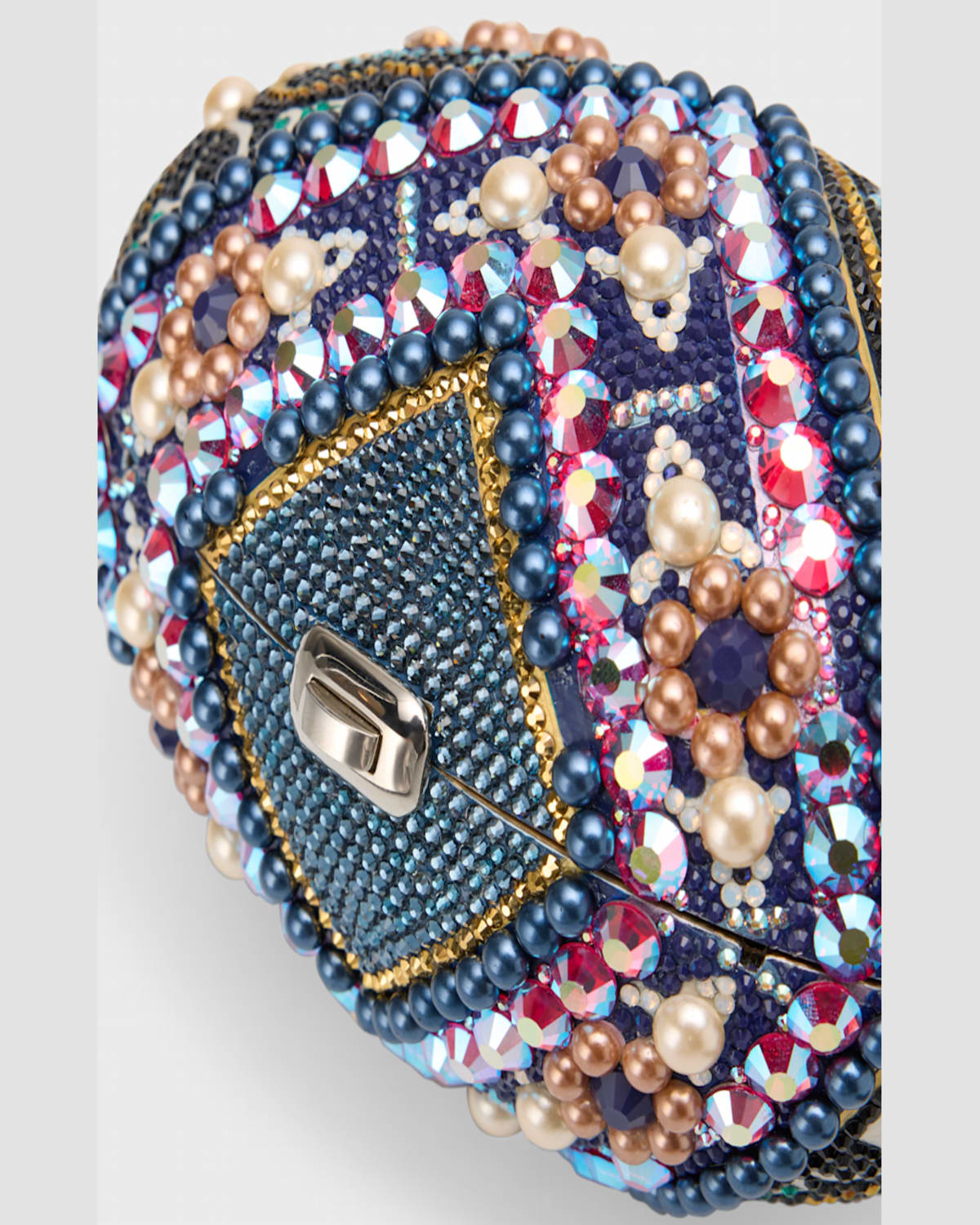 Judith Leiber Anniversary Celebration Egg Clutch Bag In Silver Jet Multi