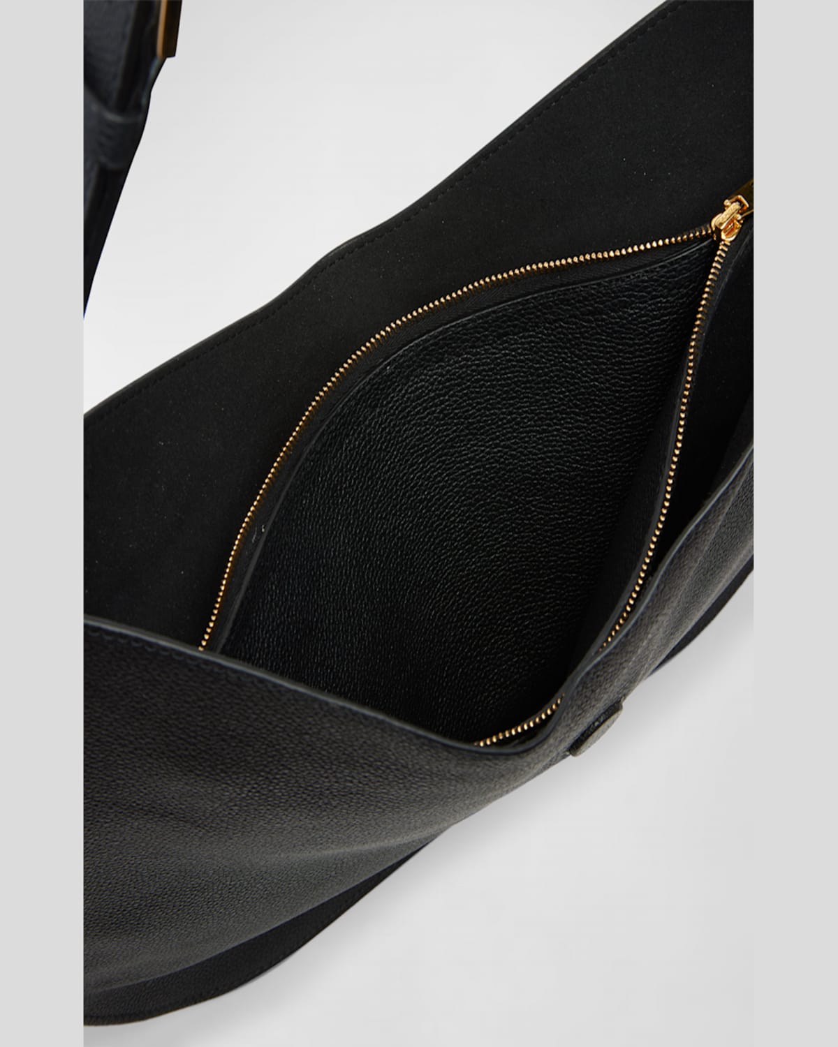 Shop Tom Ford Tara Large Hobo Crossbody In Grained Leather In Espresso
