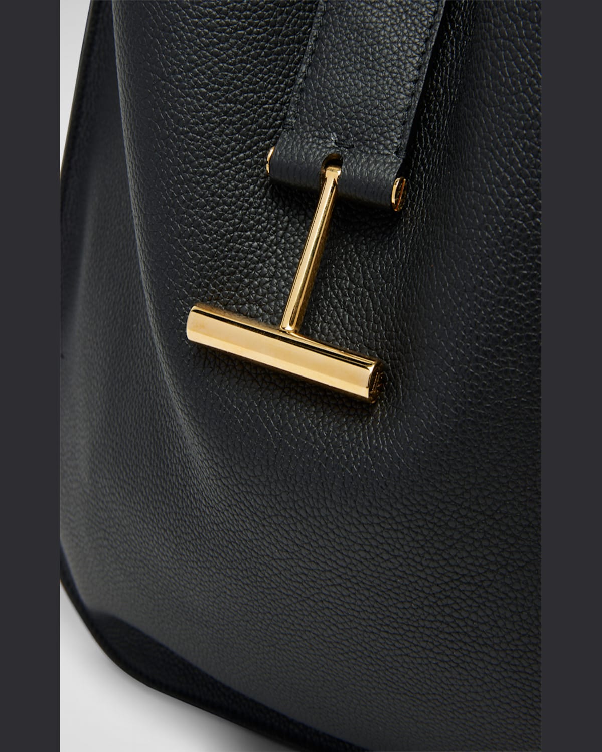 Shop Tom Ford Tara Large Hobo Crossbody In Grained Leather In Espresso