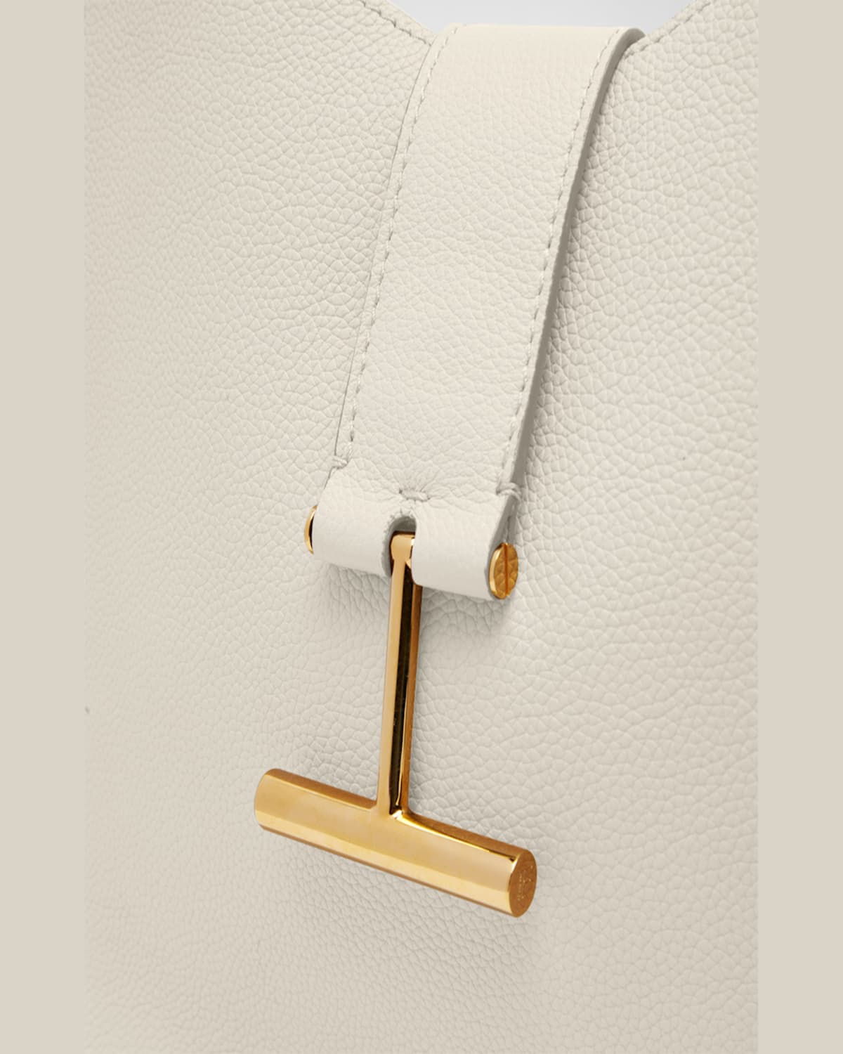 Tom Ford Tara Small Hobo Crossbody In Grained Leather In Neutral