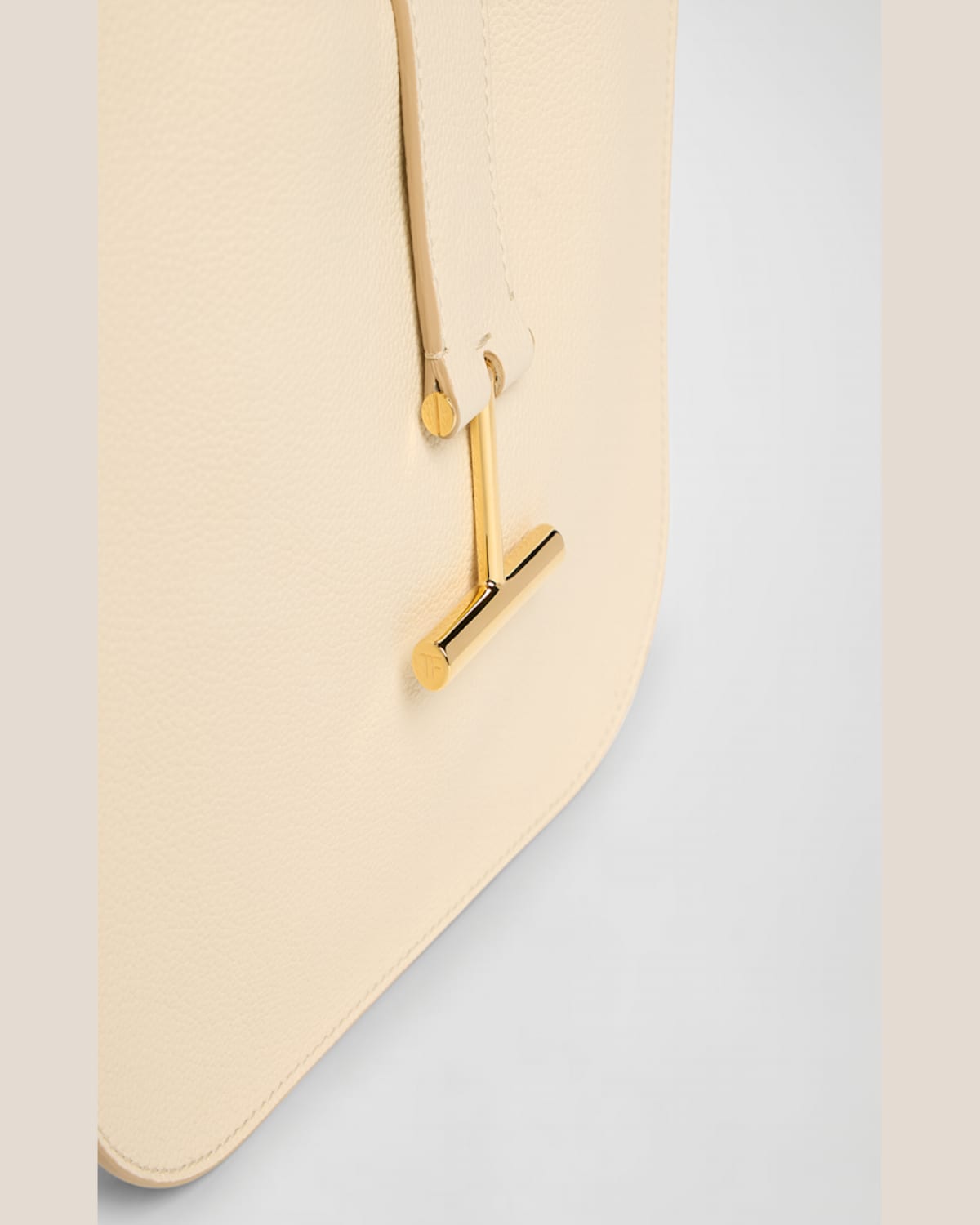 Tom Ford Tara Small Hobo Crossbody In Grained Leather In Neutral