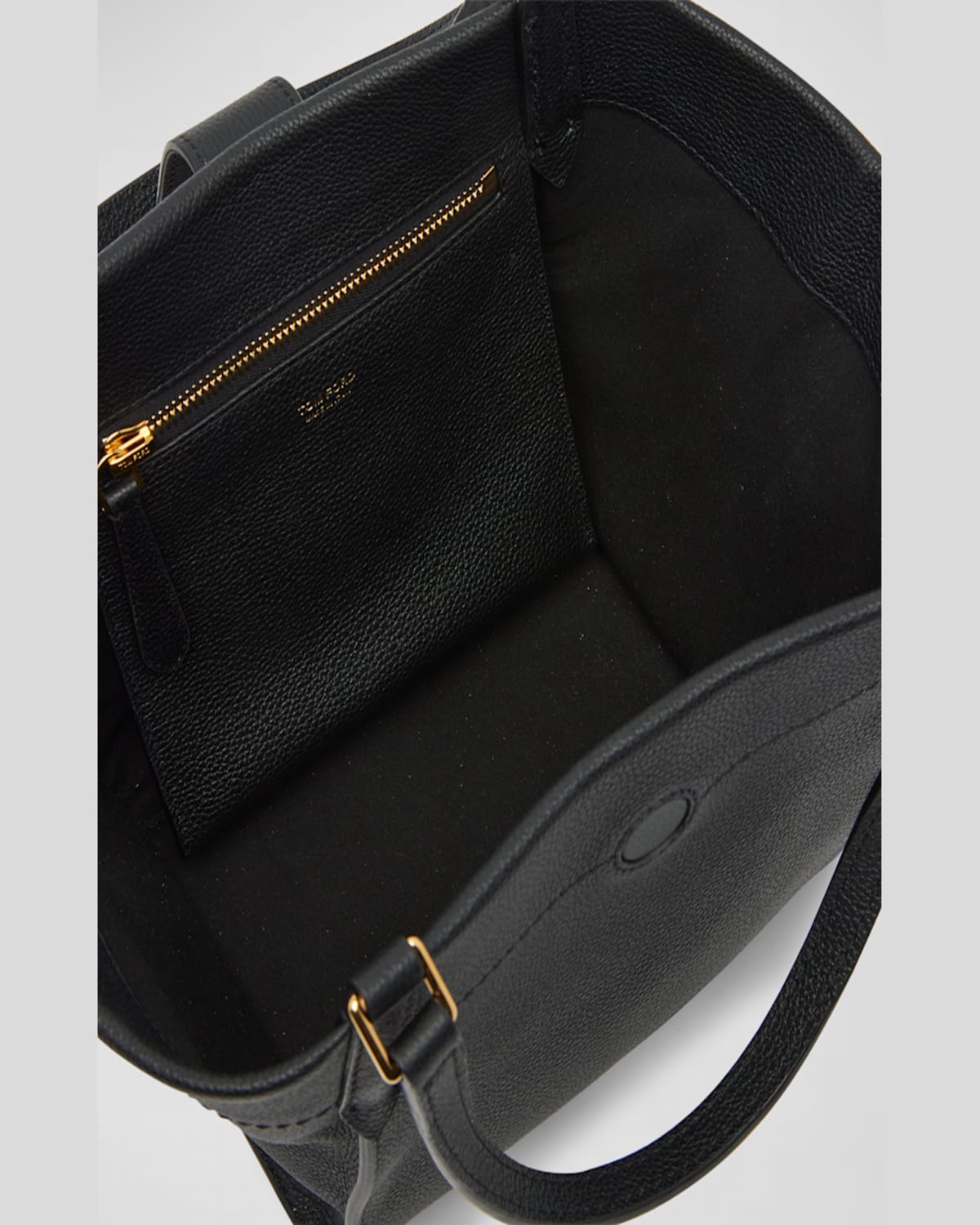 Tom Ford Tara Small Tote In Grained Leather In Cream