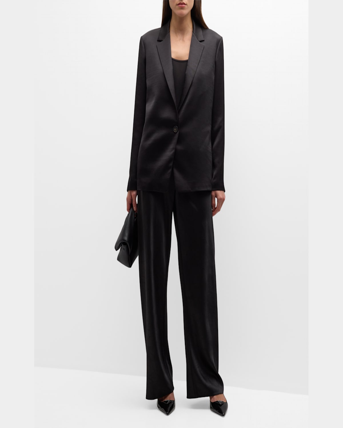 Vince Fluid Bias-cut Crushed Satin Pants In Rose Jam