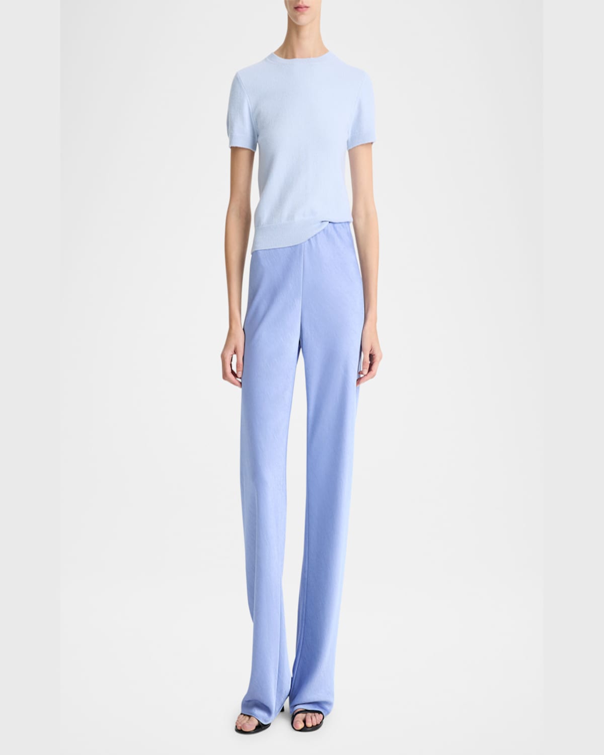 Vince Fluid Bias-cut Crushed Satin Pants In Rose Jam