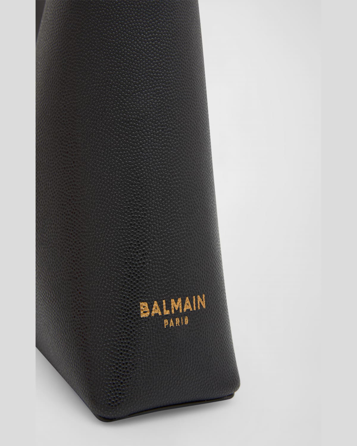 Shop Balmain Embleme Shoulder Bag In Grained Leather In 0dx Nude Pink