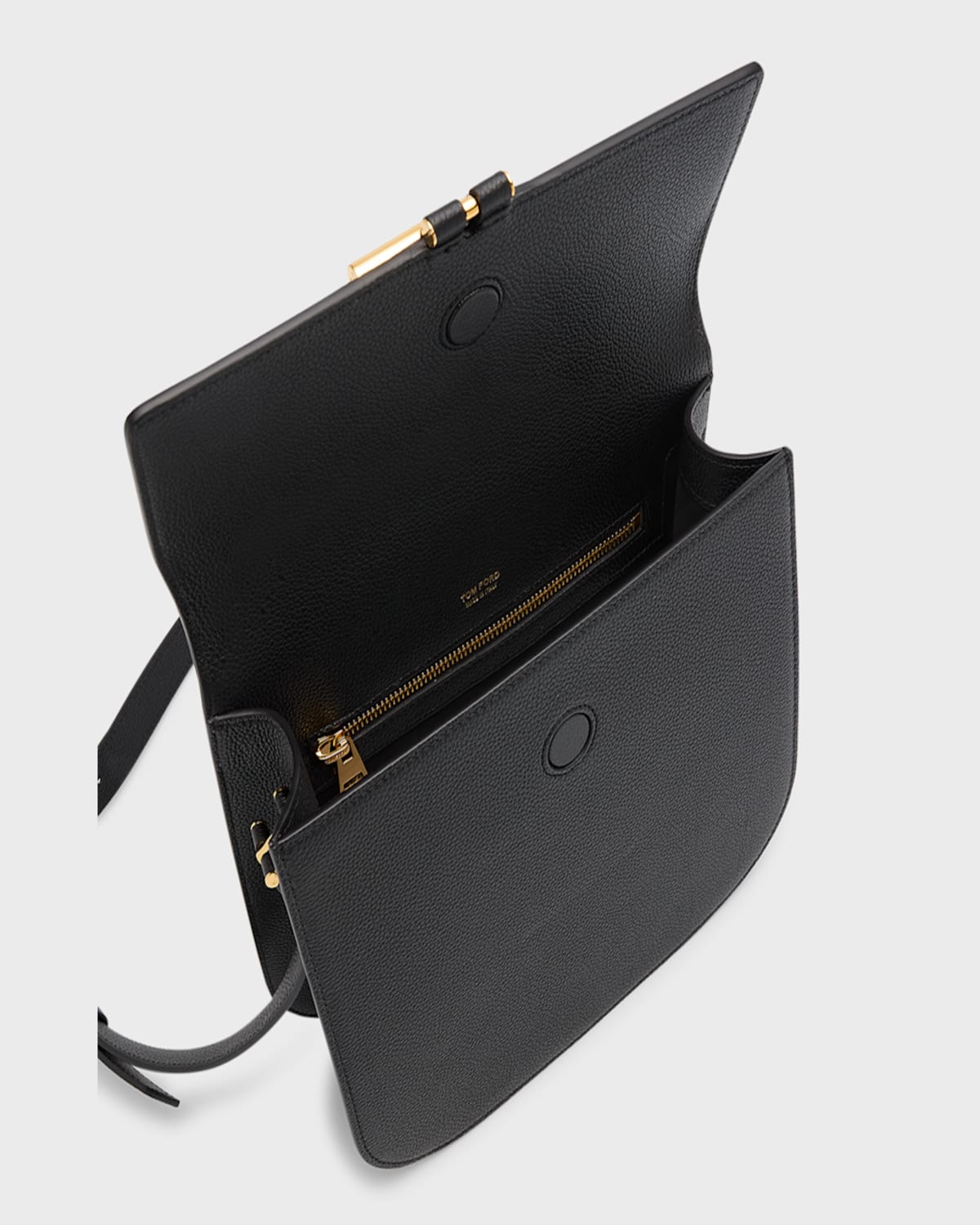 Tom Ford Tara Medium Crossbody In Grained Leather With Leather Strap In Light Beige
