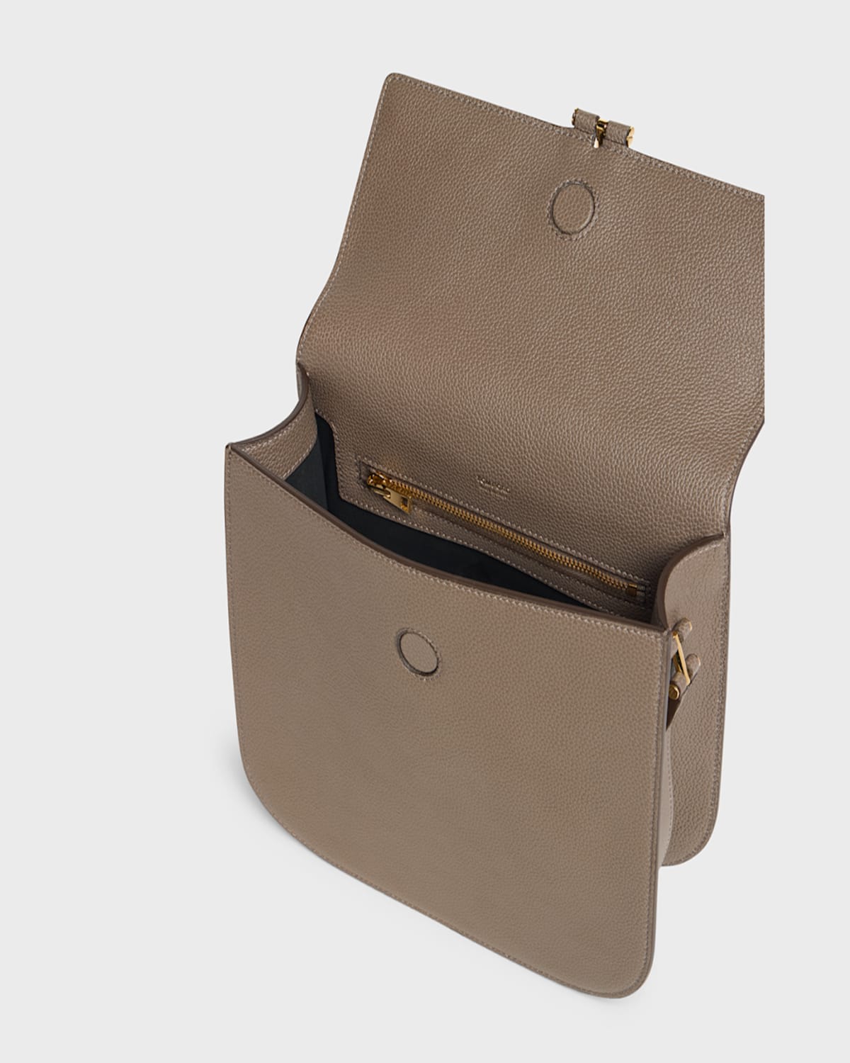Tom Ford Tara Medium Crossbody In Grained Leather With Leather Strap In Greige