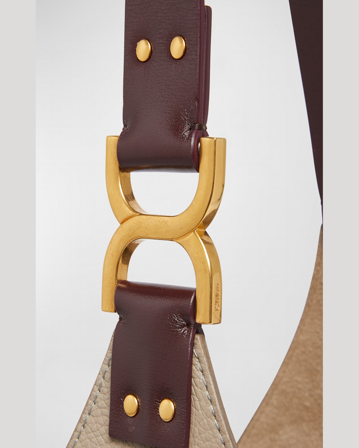 Chloé Marcie Hobo Bag In Grained Leather In Motty Grey