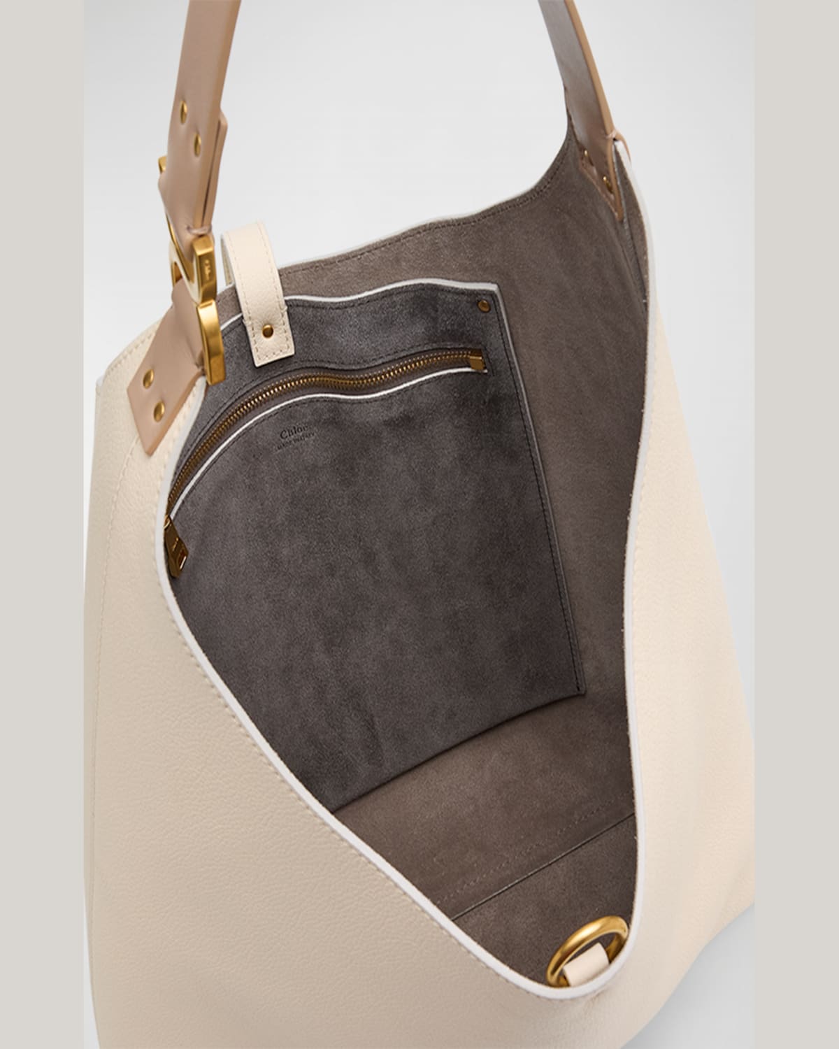 Chloé Marcie Hobo Bag In Grained Leather In Boyish Brown