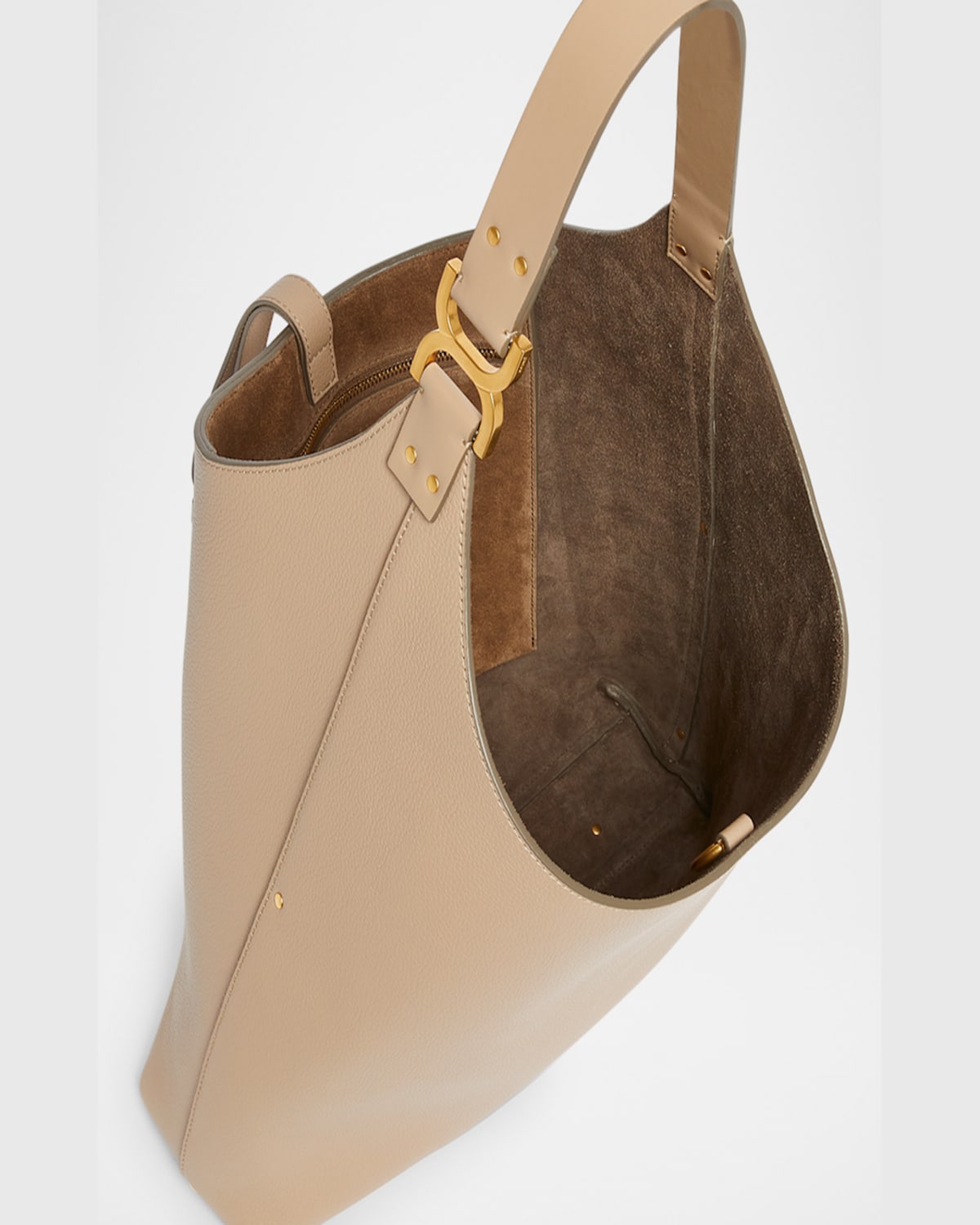 Chloé Marcie Hobo Bag In Grained Leather In Boyish Brown