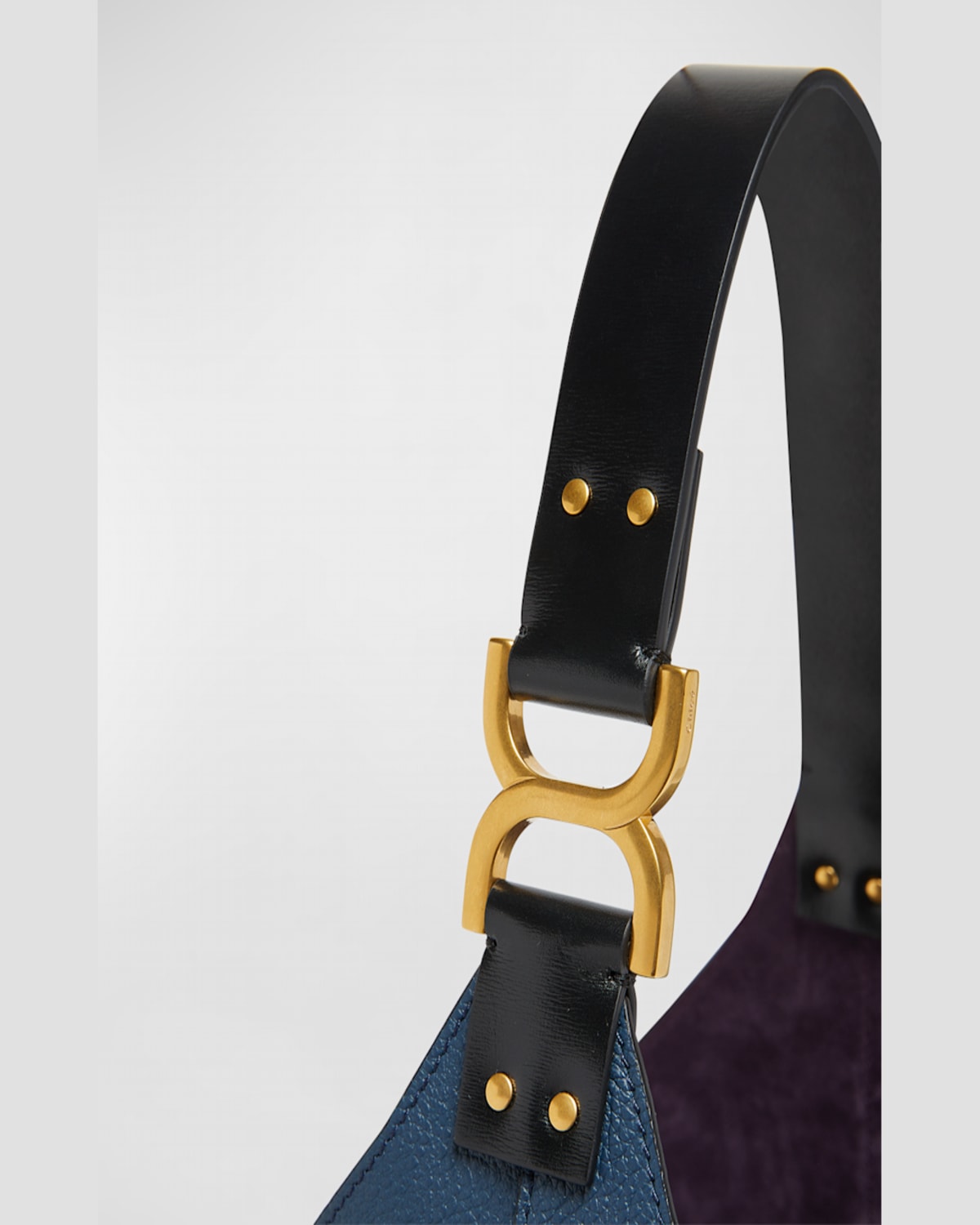 Chloé Marcie Hobo Bag In Grained Leather In Navy