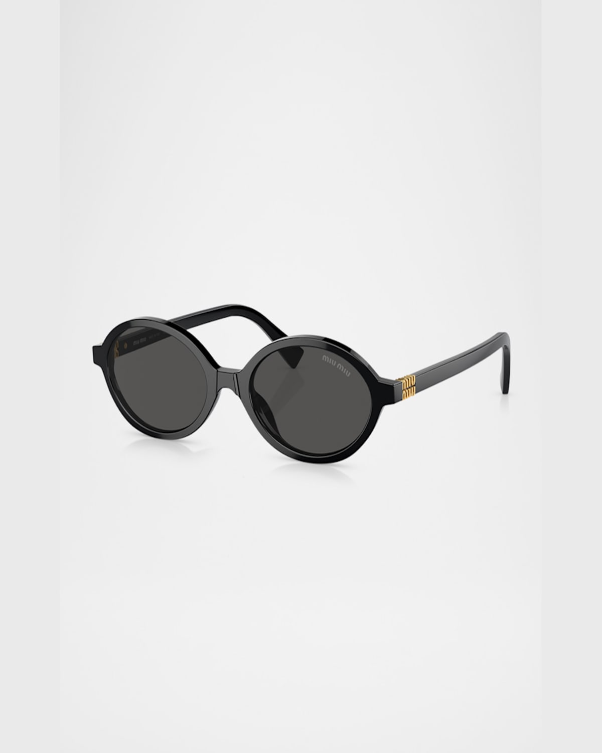 Miu Miu Oval-frame Sunglasses In Light Blue