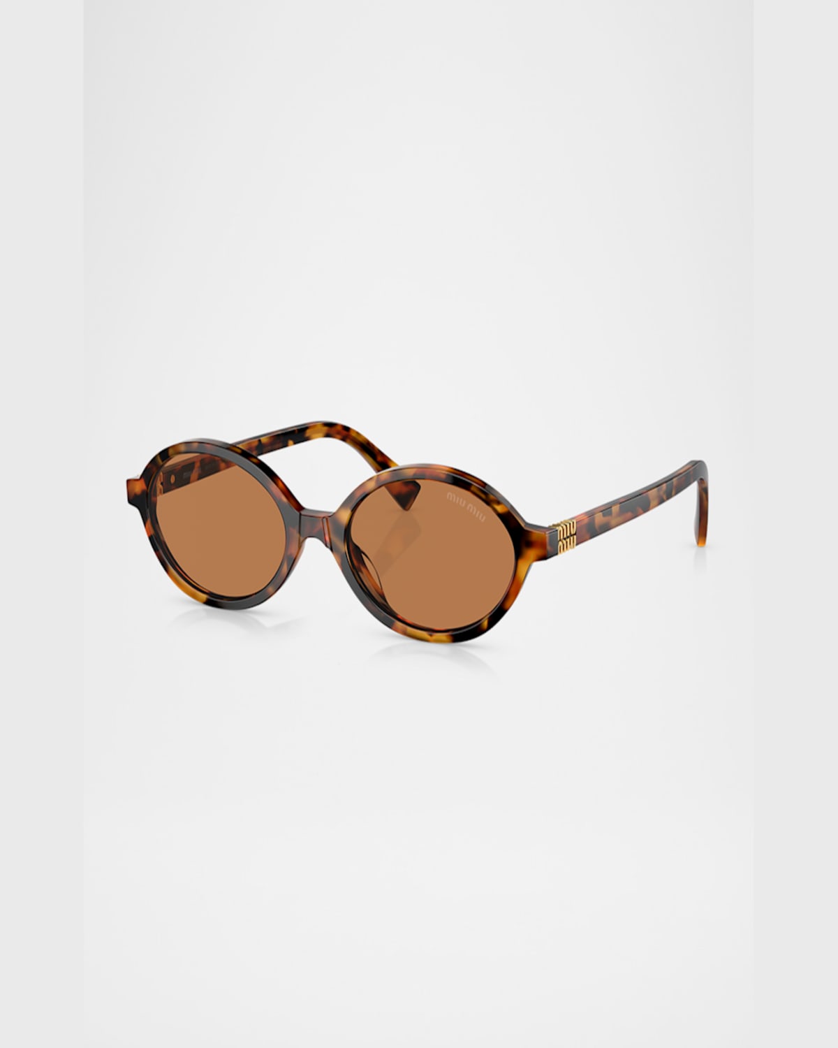 Miu Miu Oval-frame Sunglasses In Light Blue