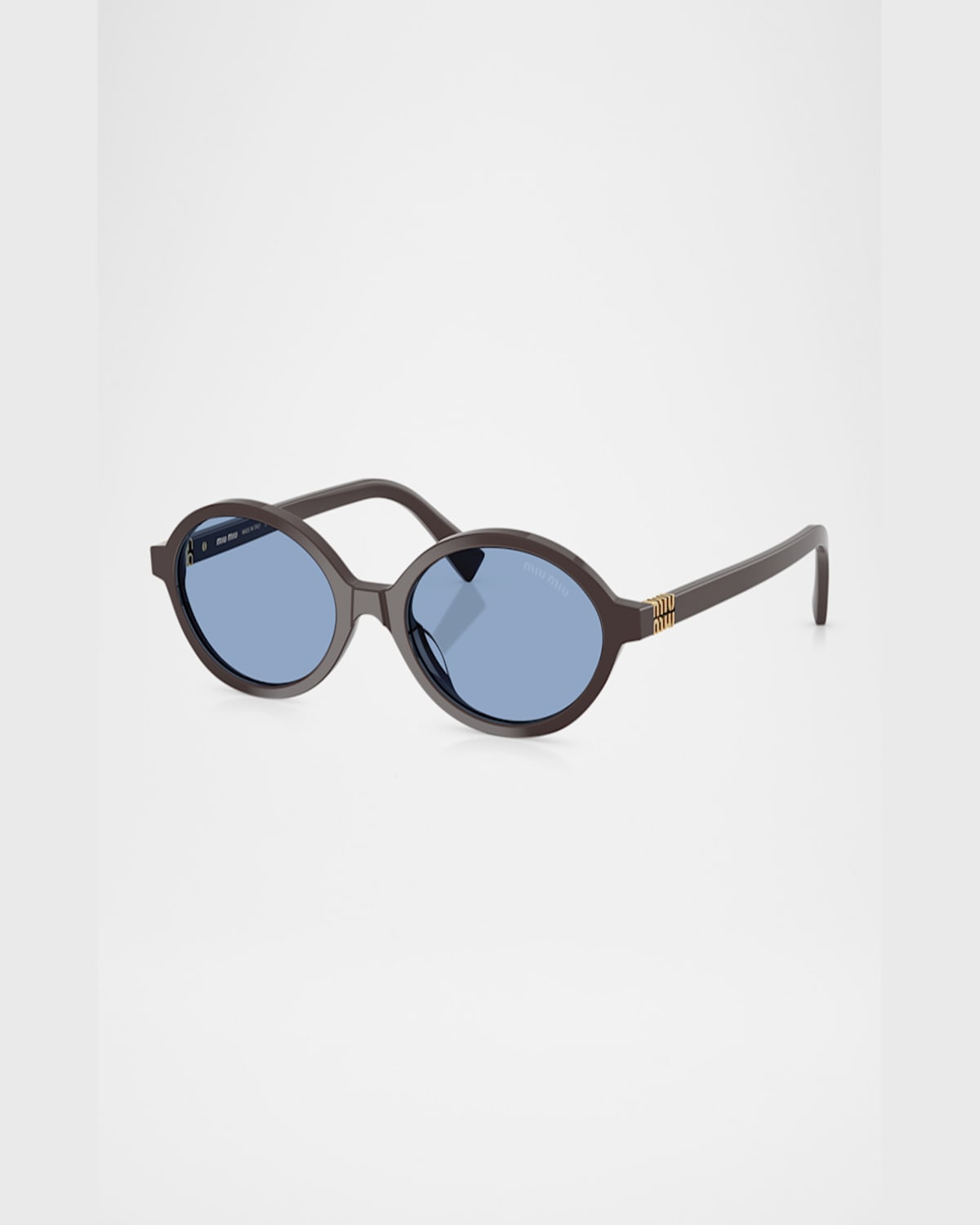 Miu Miu Oval-frame Sunglasses In Light Blue