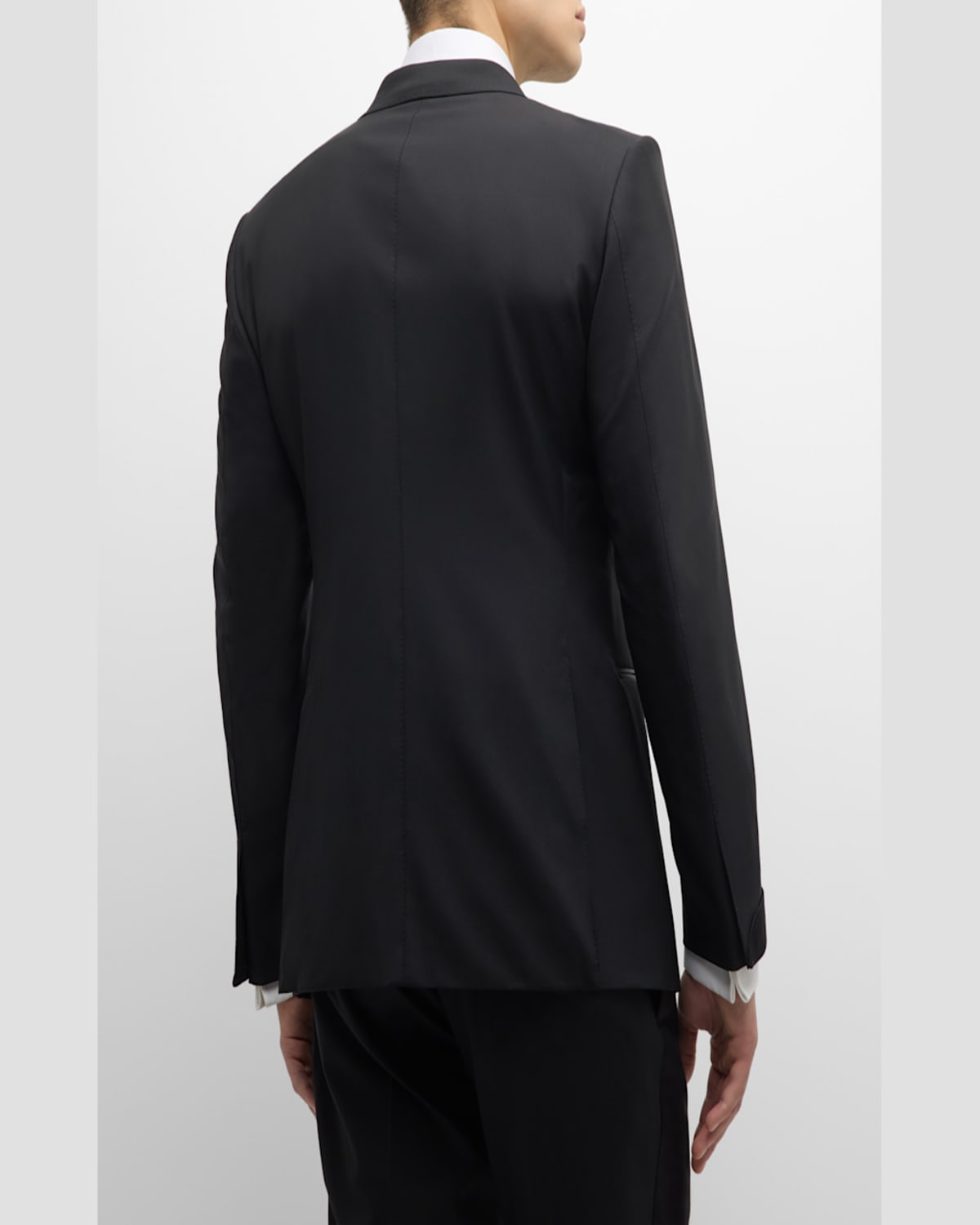Tom Ford Black Tuxedo Suit With Satin Lapels In Black