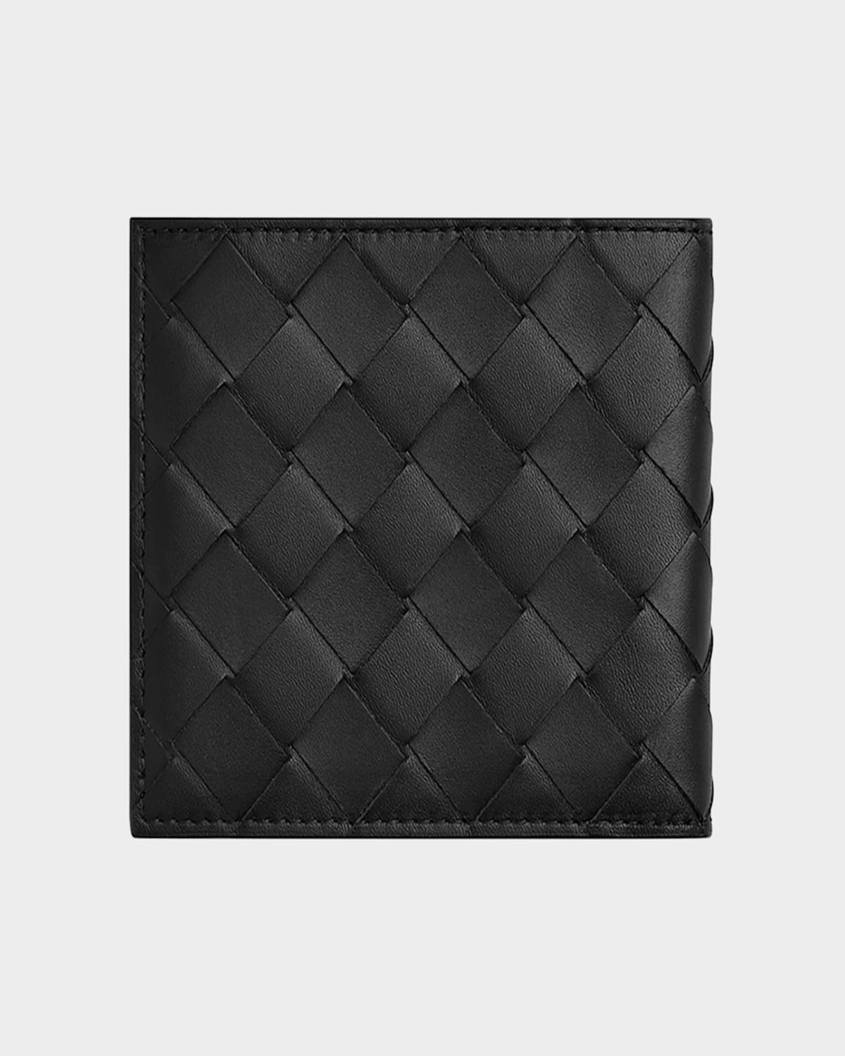 Bottega Veneta Men Intrecciato Bi-fold Wallet In Brown