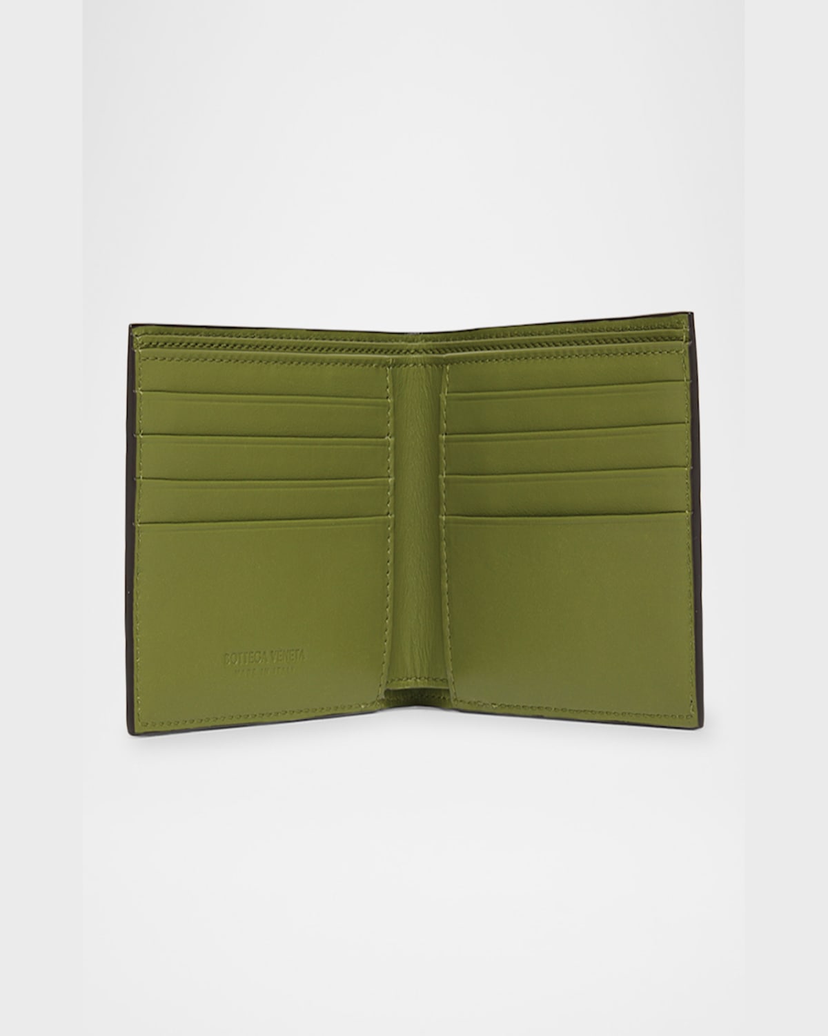 Bottega Veneta Men Intrecciato Bi-fold Wallet In Brown