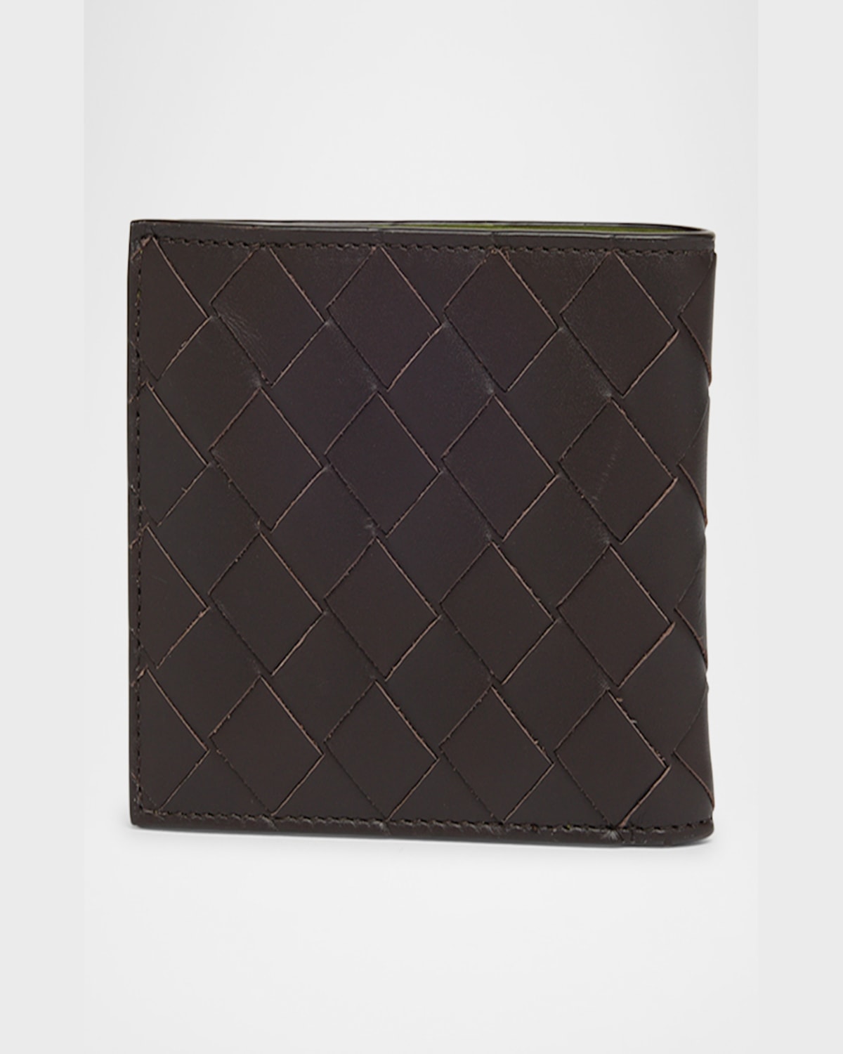 Bottega Veneta Men Intrecciato Bi-fold Wallet In Brown