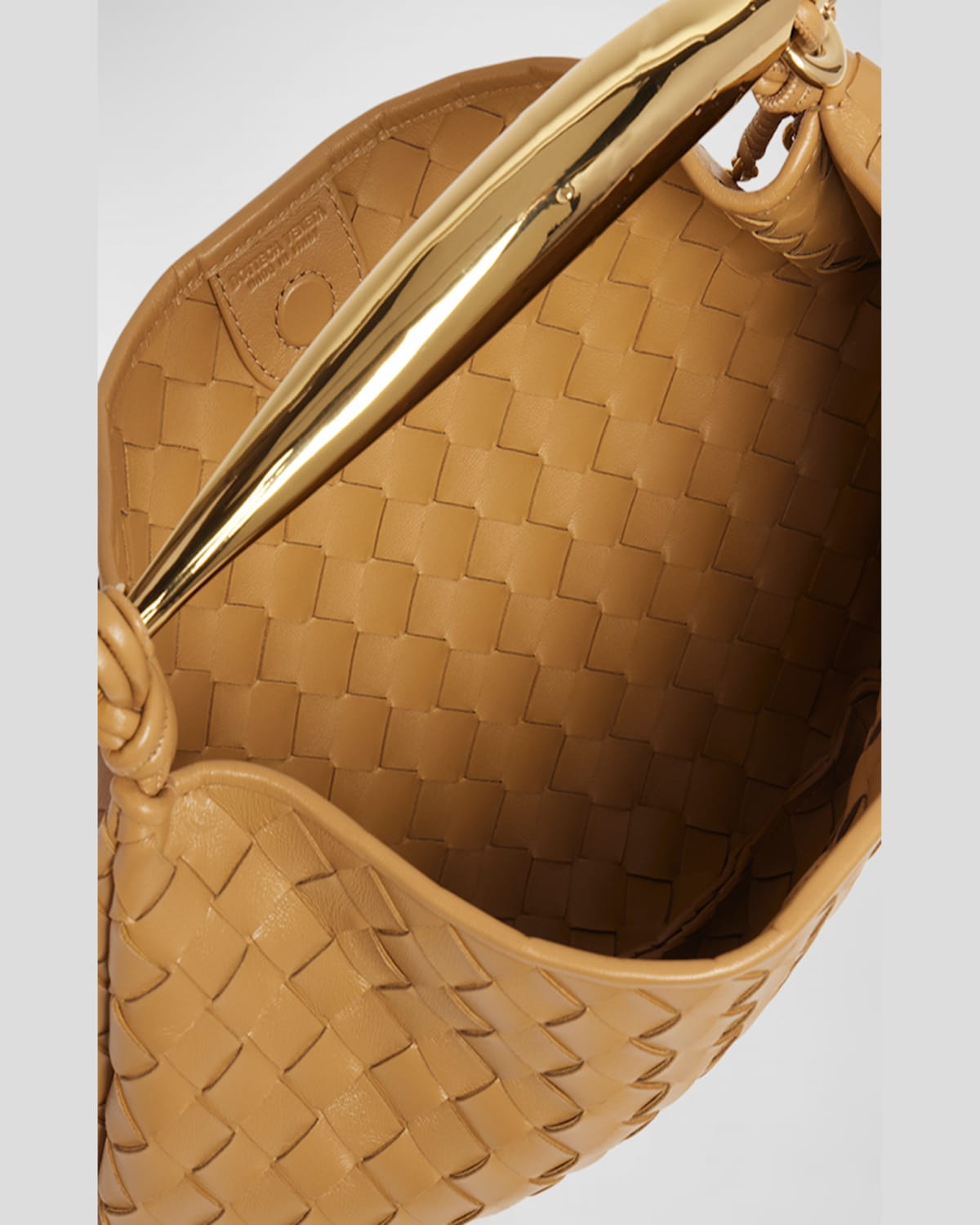 Bottega Veneta Sardine Medium Leather Shoulder Bag In Dark Praline
