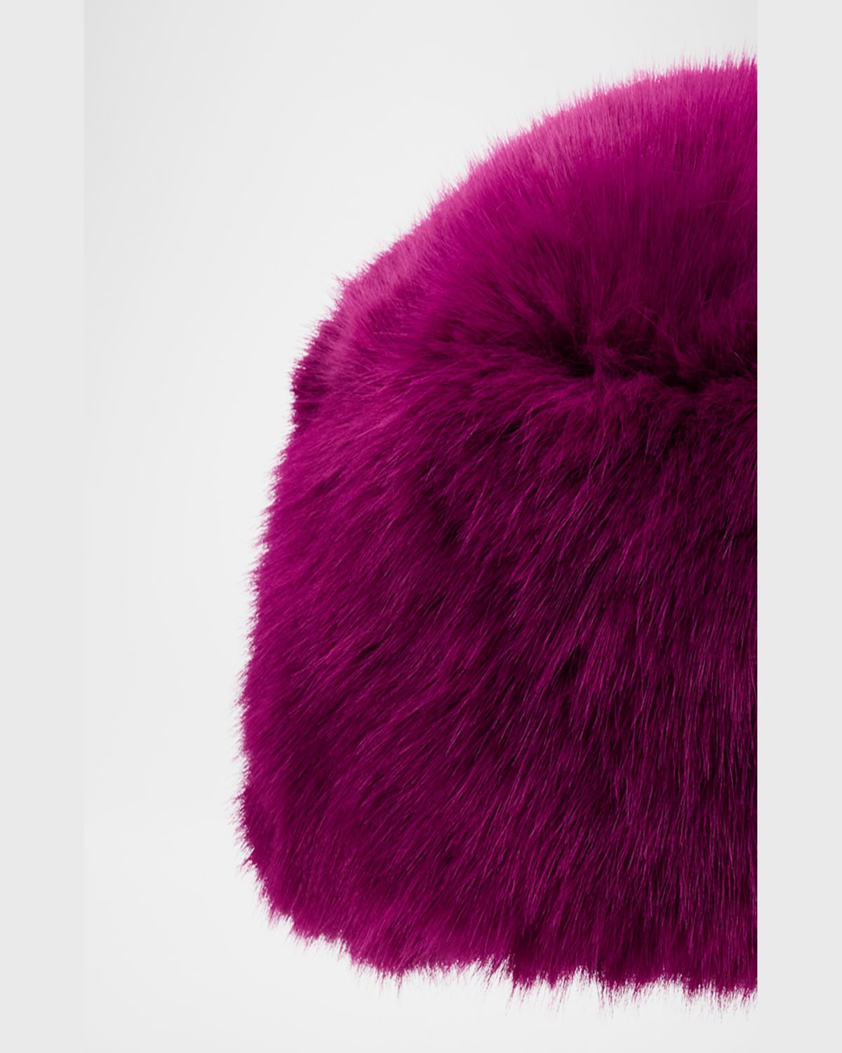 Shop Adrienne Landau Grey Faux Fox Fur Beanie In Fuchsia