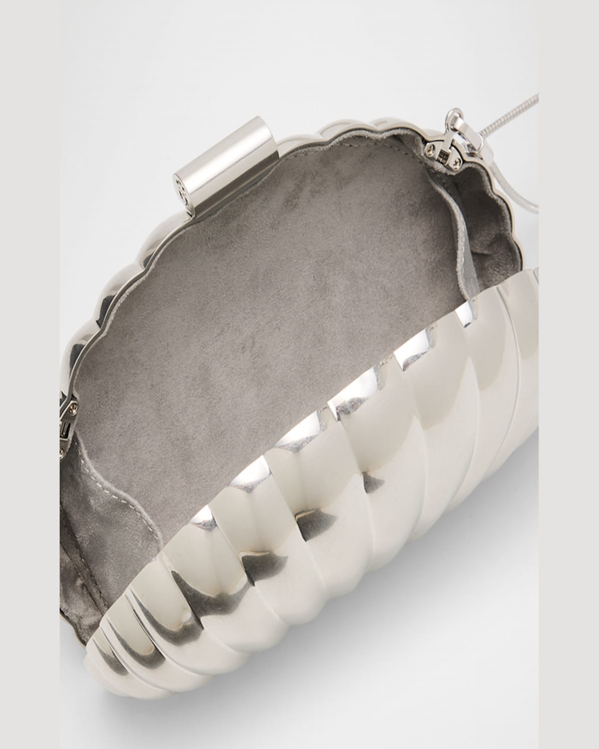 Simkhai Monet Shell Clutch Bag In Silver
