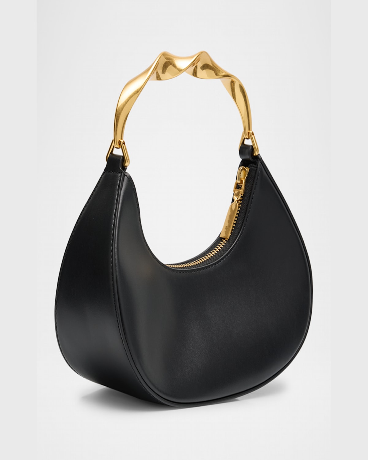 Simkhai Nixi Twist Leather Top-handle Bag In Black