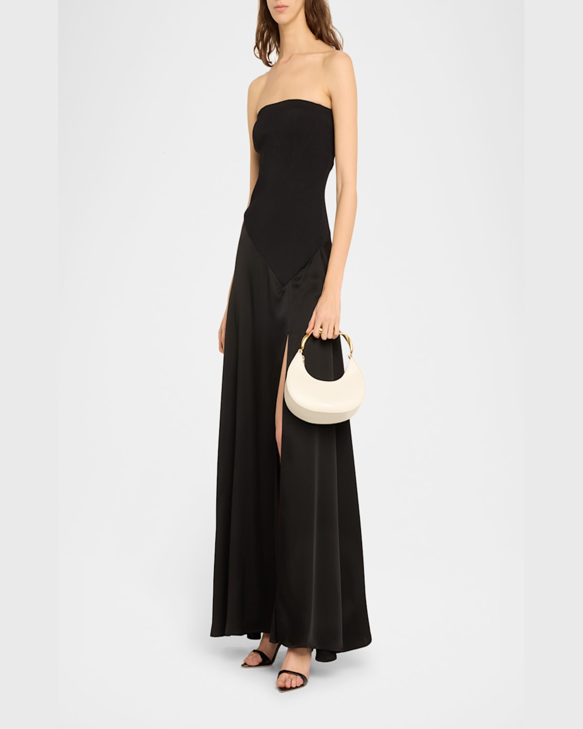 Simkhai Nixi Twist Leather Top-handle Bag In Ivory