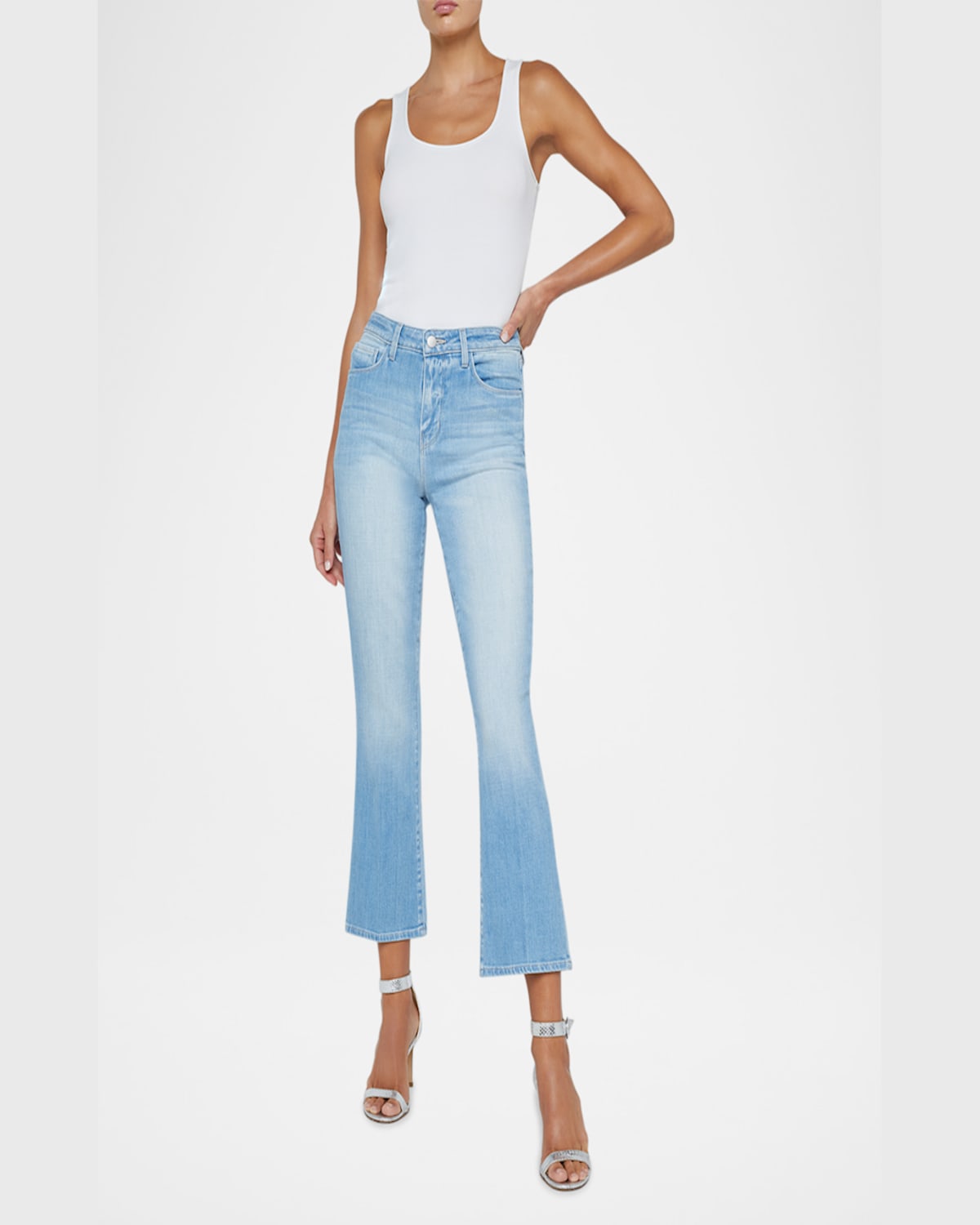 L Agence Tati High-rise Crop Micro Bootcut Jeans In Essex