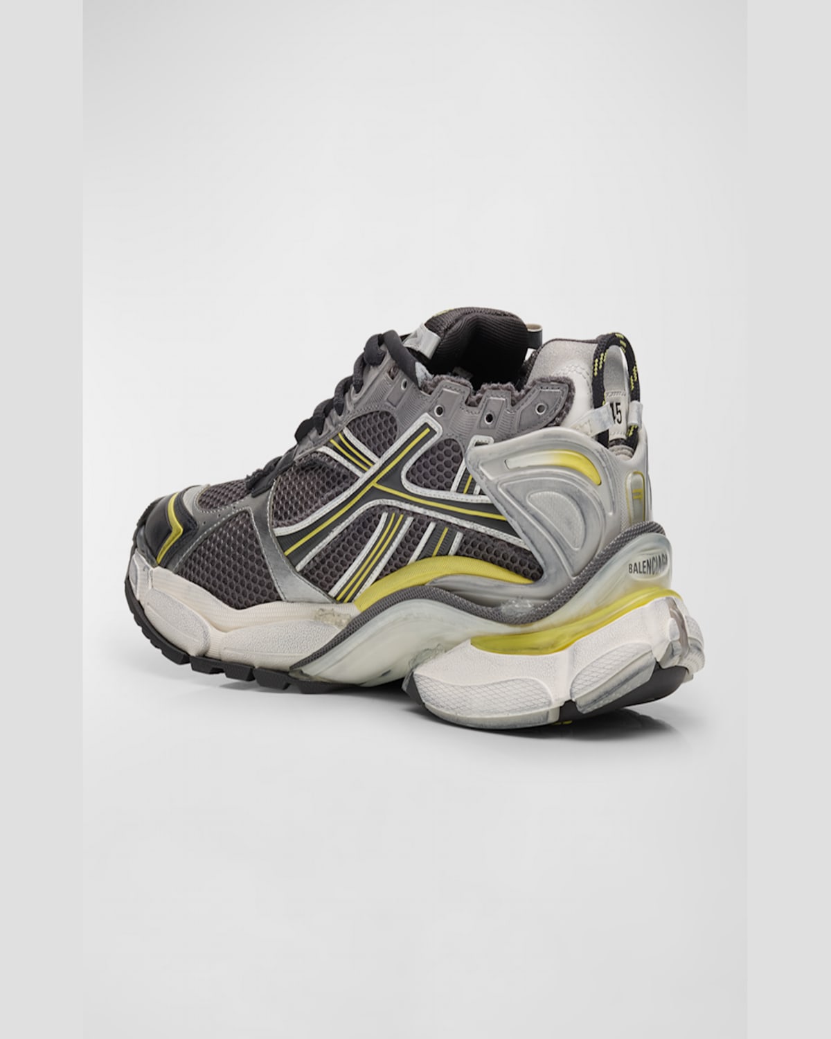 Balenciaga Multicolor Mesh And Rubber Runner Sneakers In 1474 Grey/blu/orange/acq