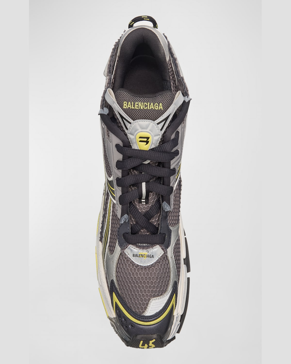 Balenciaga Multicolor Mesh And Rubber Runner Sneakers In 1474 Grey/blu/orange/acq