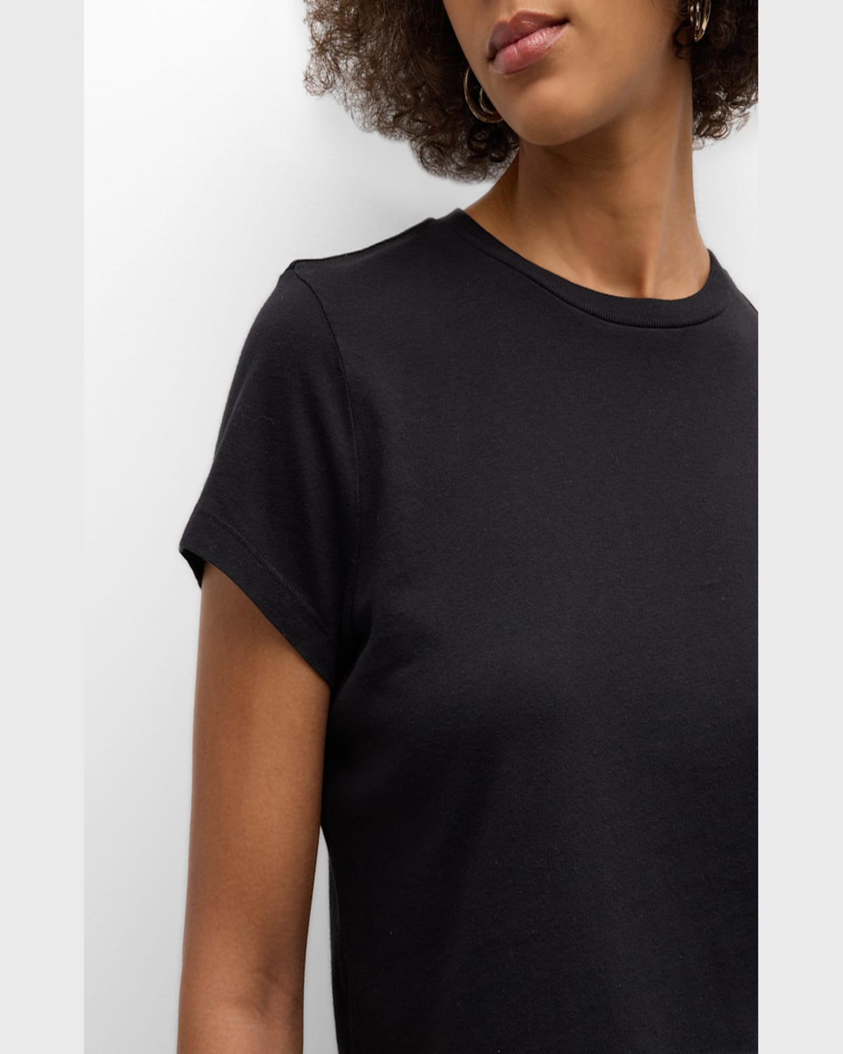 Agolde Adine Cropped Short Sleeve Tee In Black