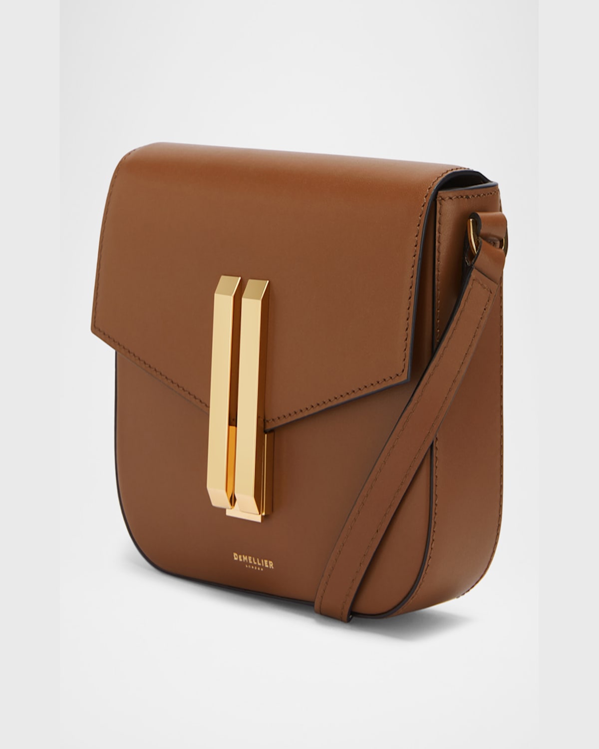 Shop Demellier The Small Vancouver Leather Crossbody Bag In Tan Smooth